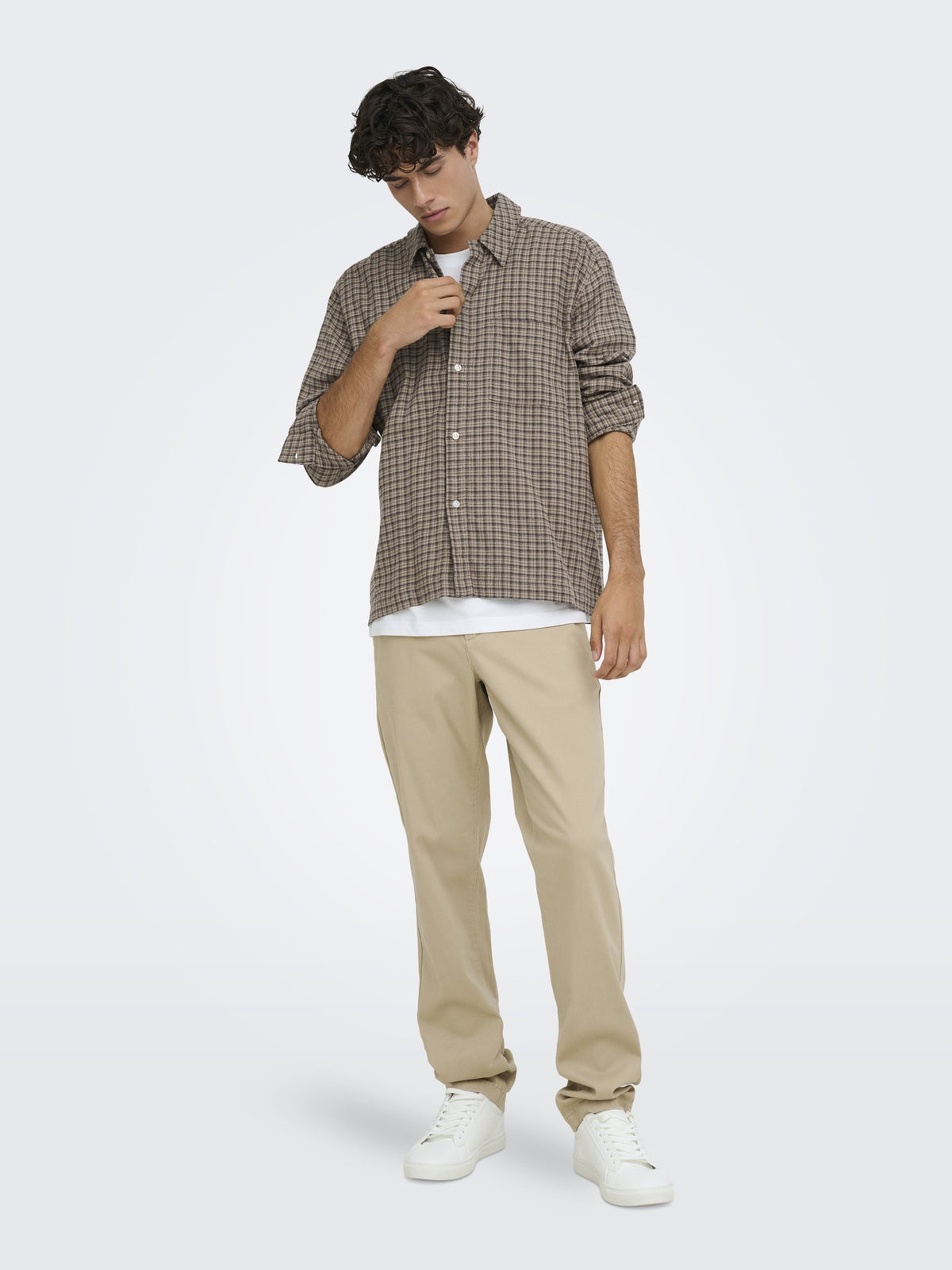 Only & Sons Herren Hemden lang Travertine