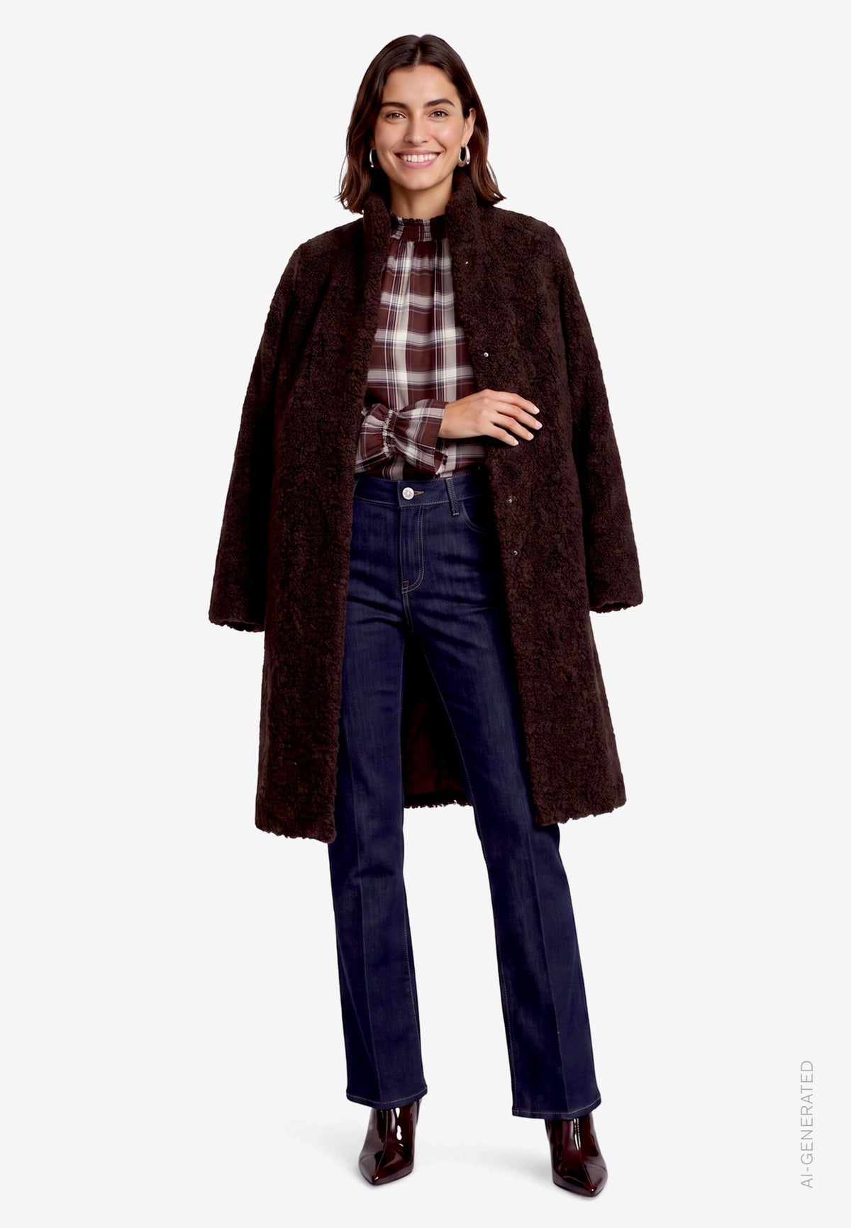 Zero Damen Mantel Chocolate Plum
