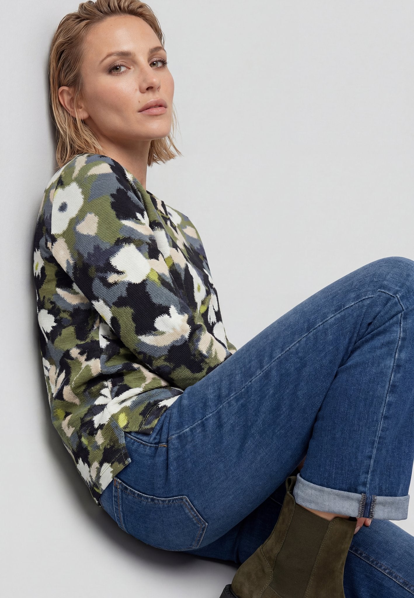 Olsen Damen Sweatshirts Moss Gree
