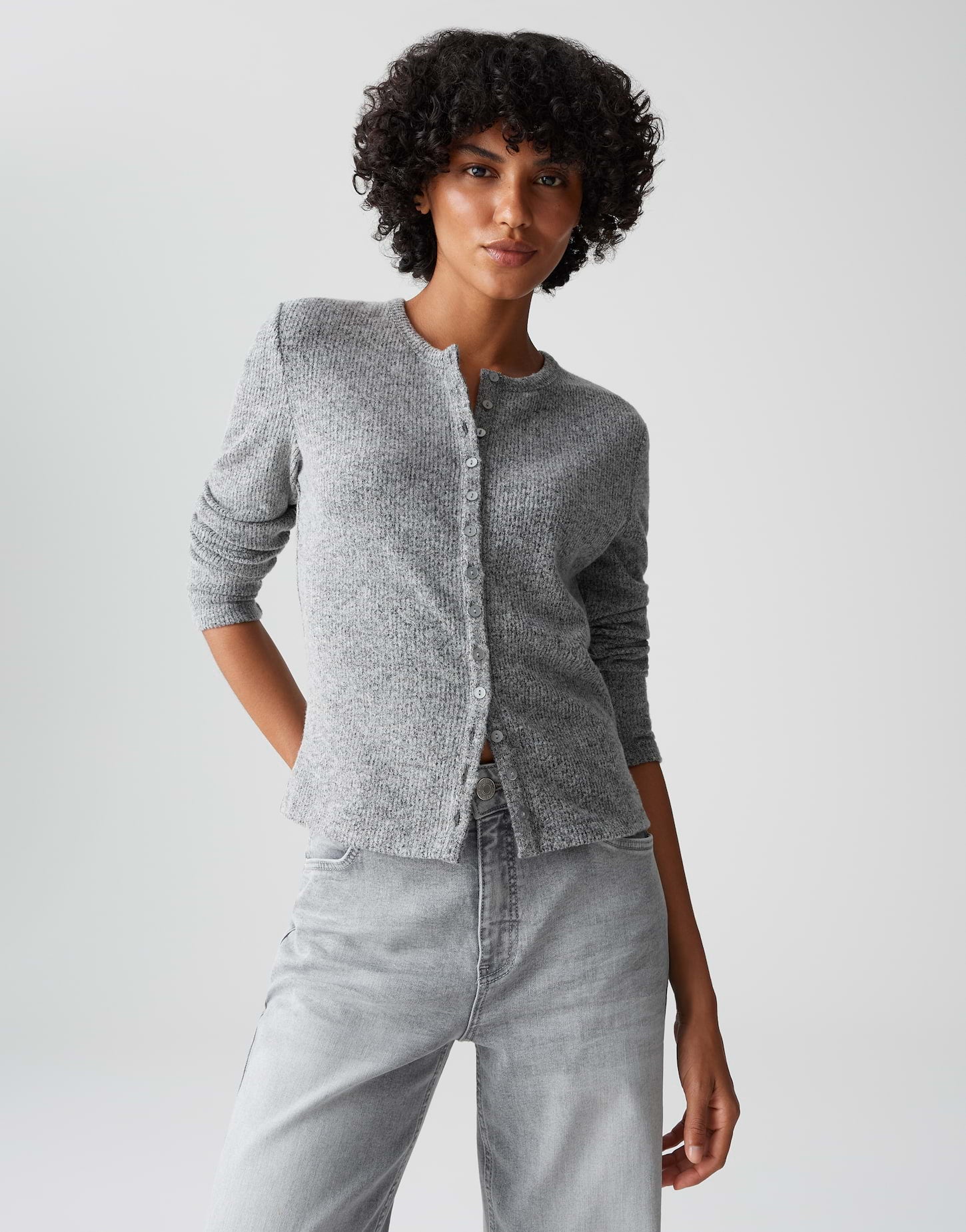 Opus Damen T-Shirts Easy Grey