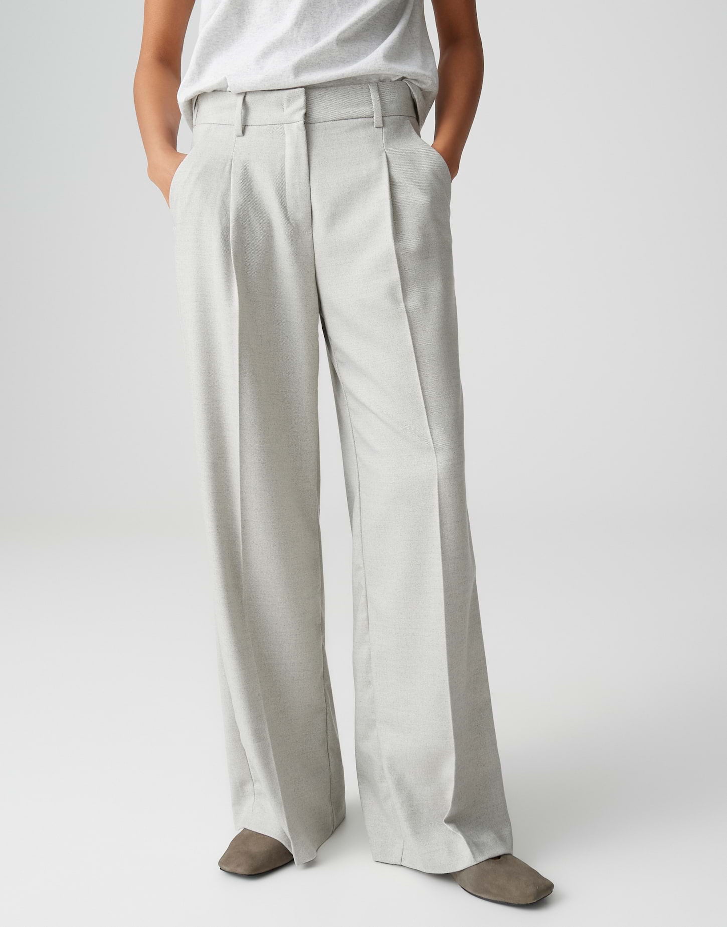 Opus Pants Damen Hosen  Hazy Fog M