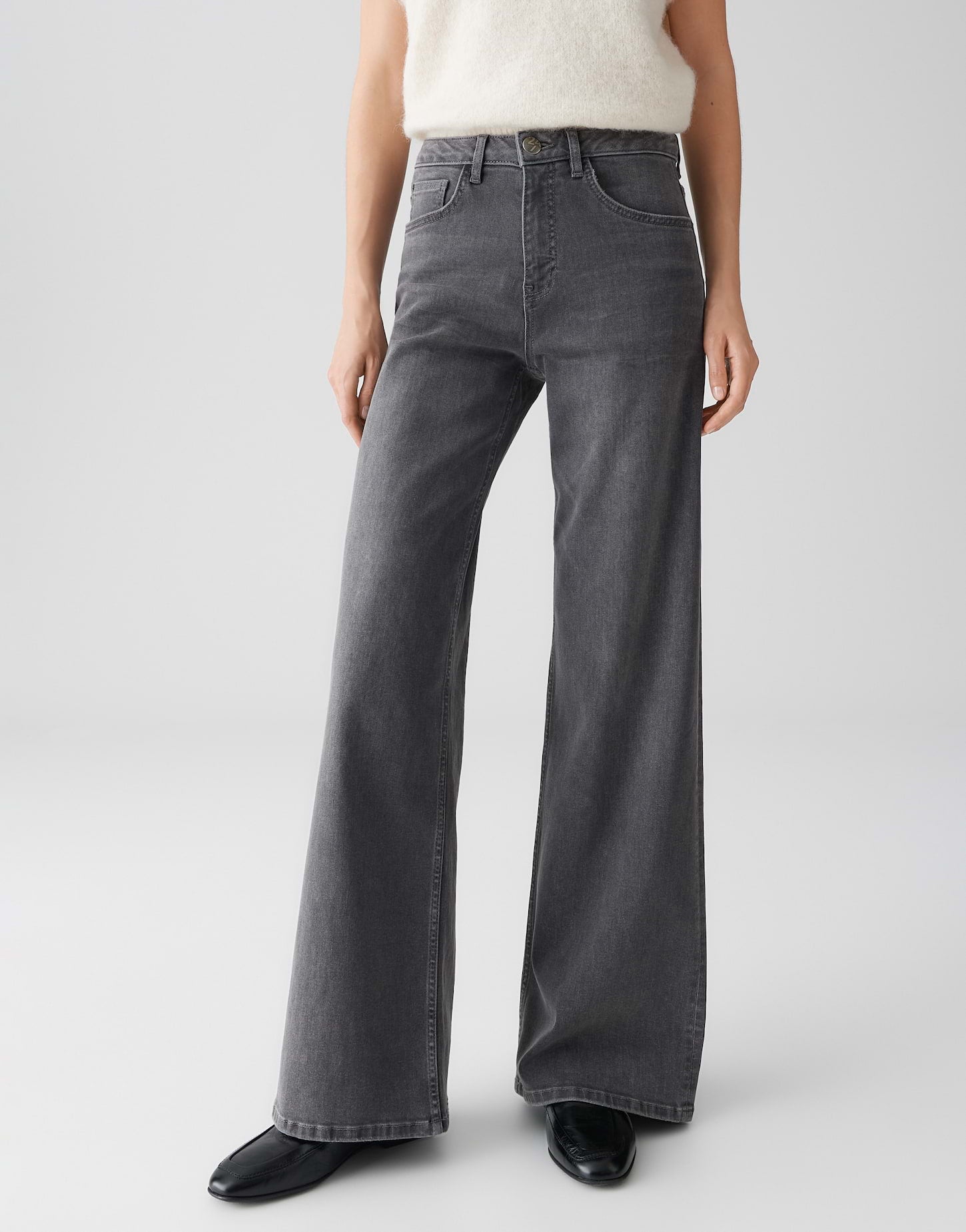 Opus Damen Jeans Mid Steel Grey