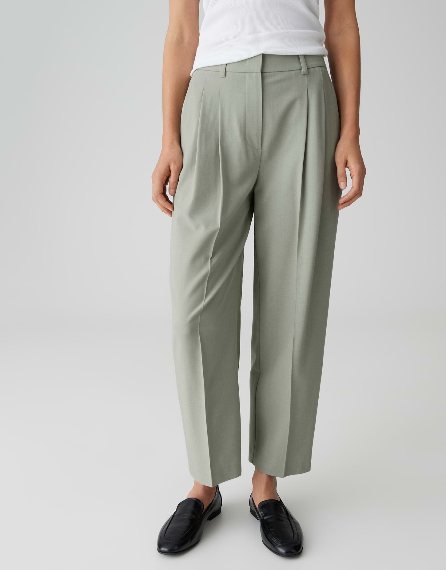 Opus Pants Damen Hosen  Pale Oliv