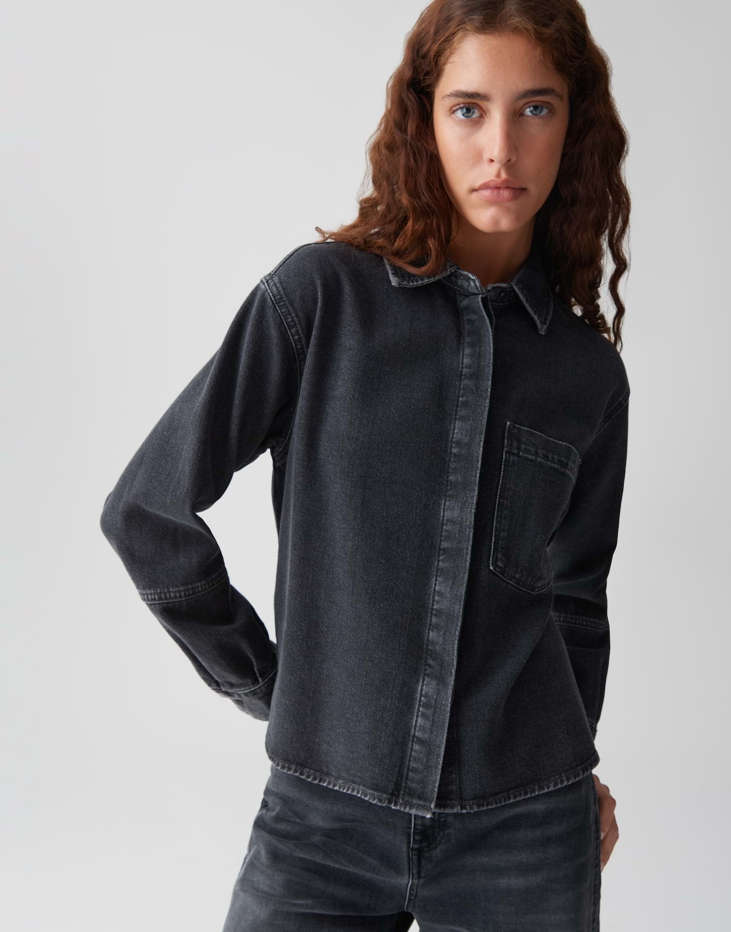 Opus Damen Blusen Mid Iconic Grey