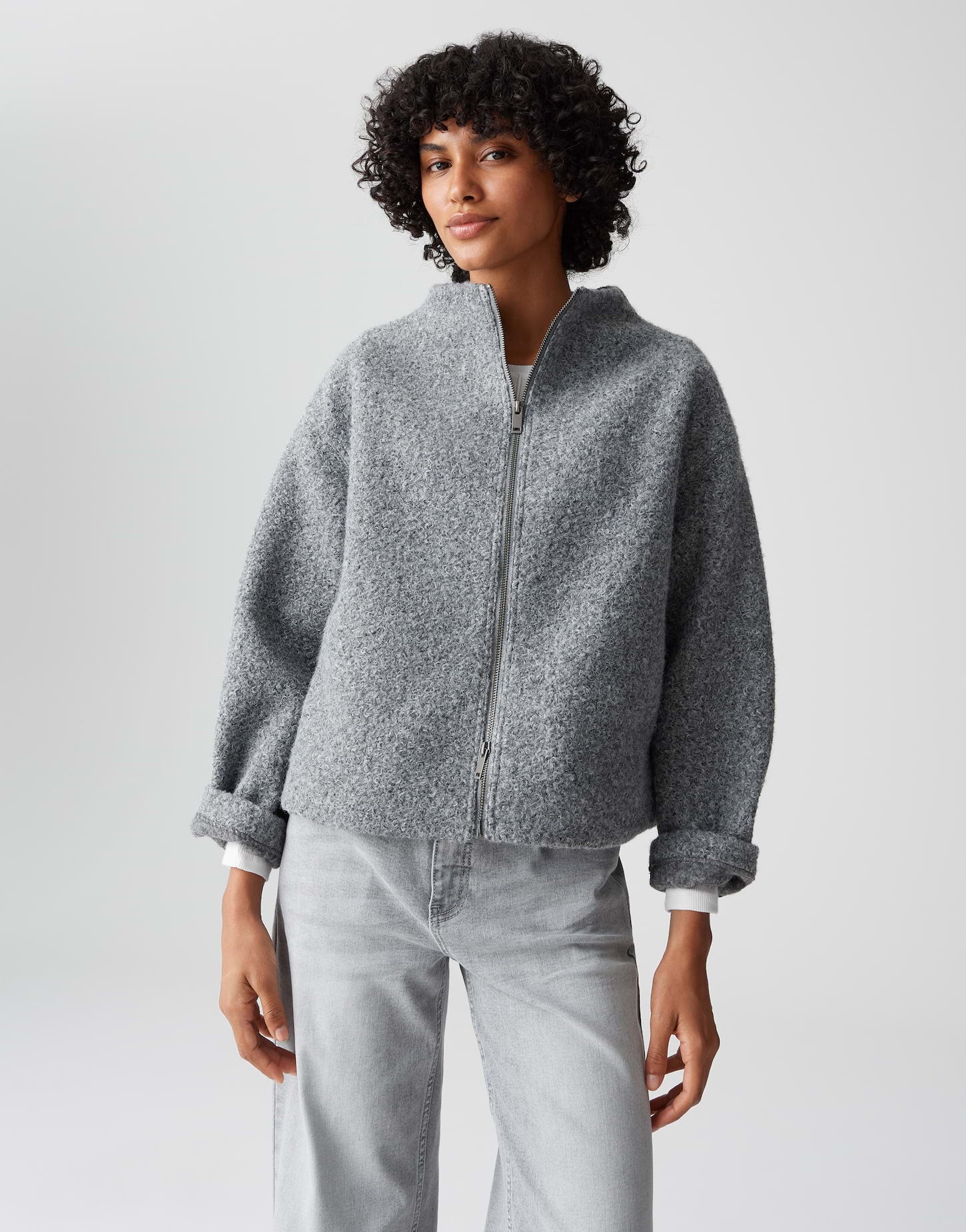 Opus Damen Jacken Easy Grey