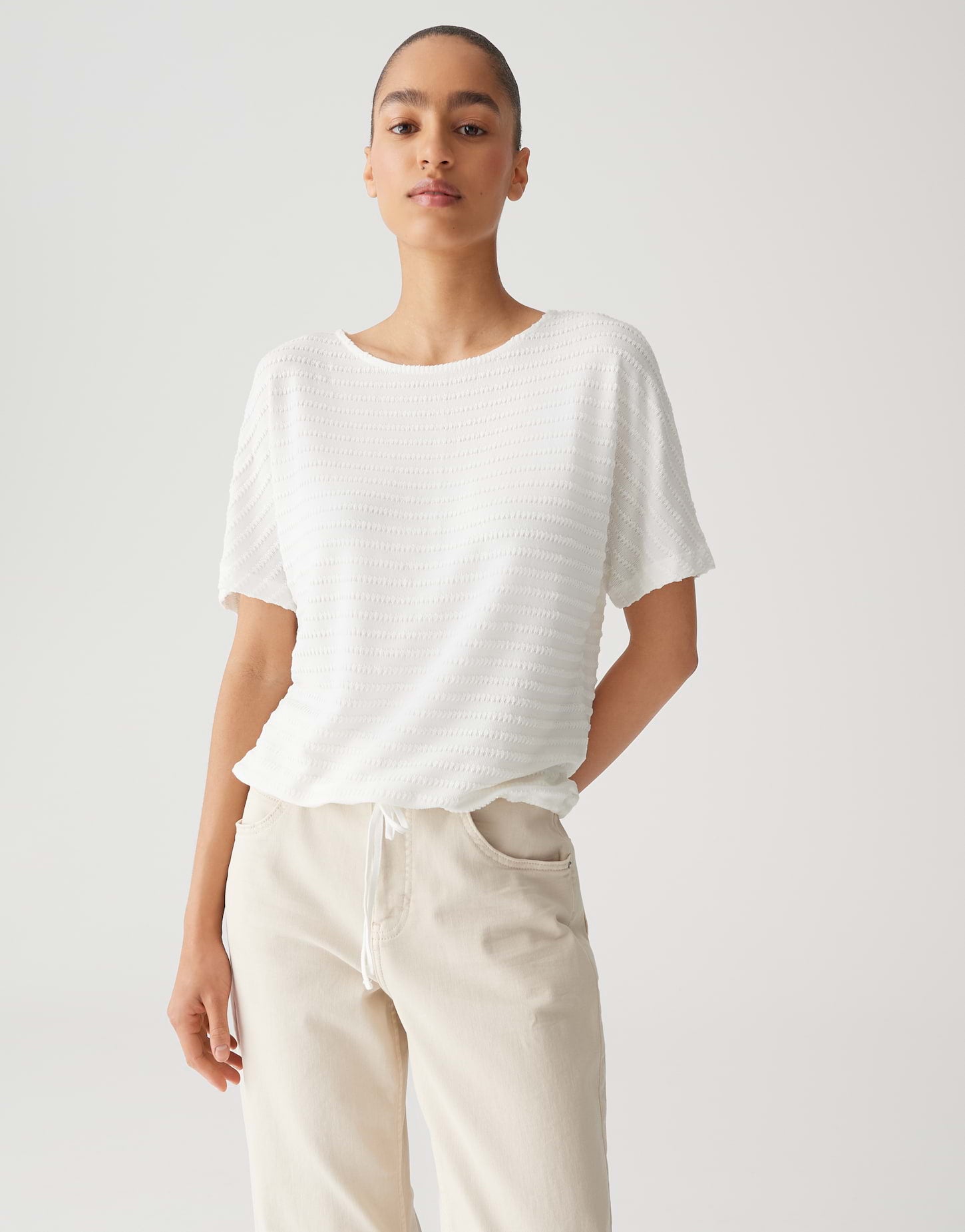 Opus Damen T-Shirts Milk