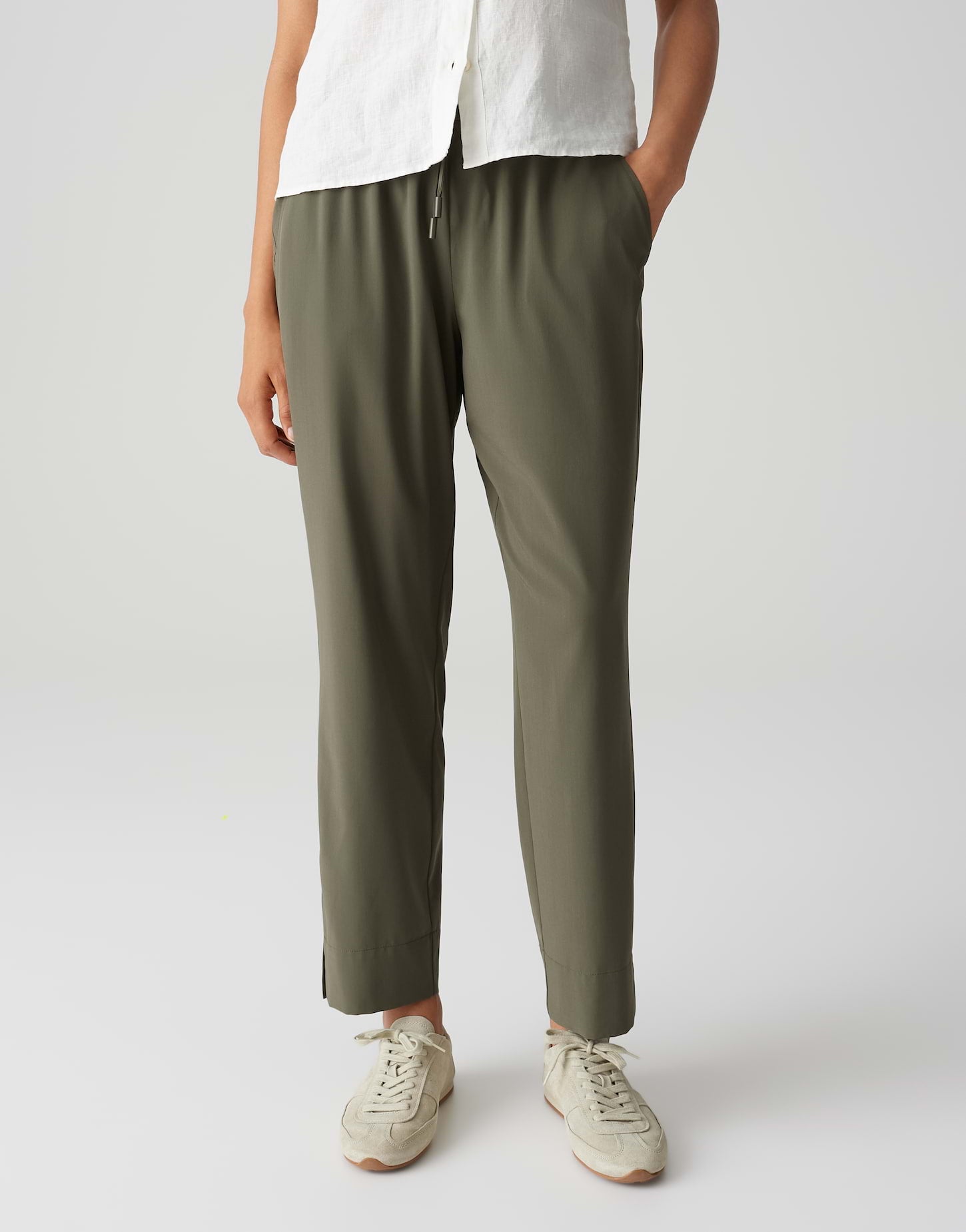 Opus Damen Hosen Olive Leaf