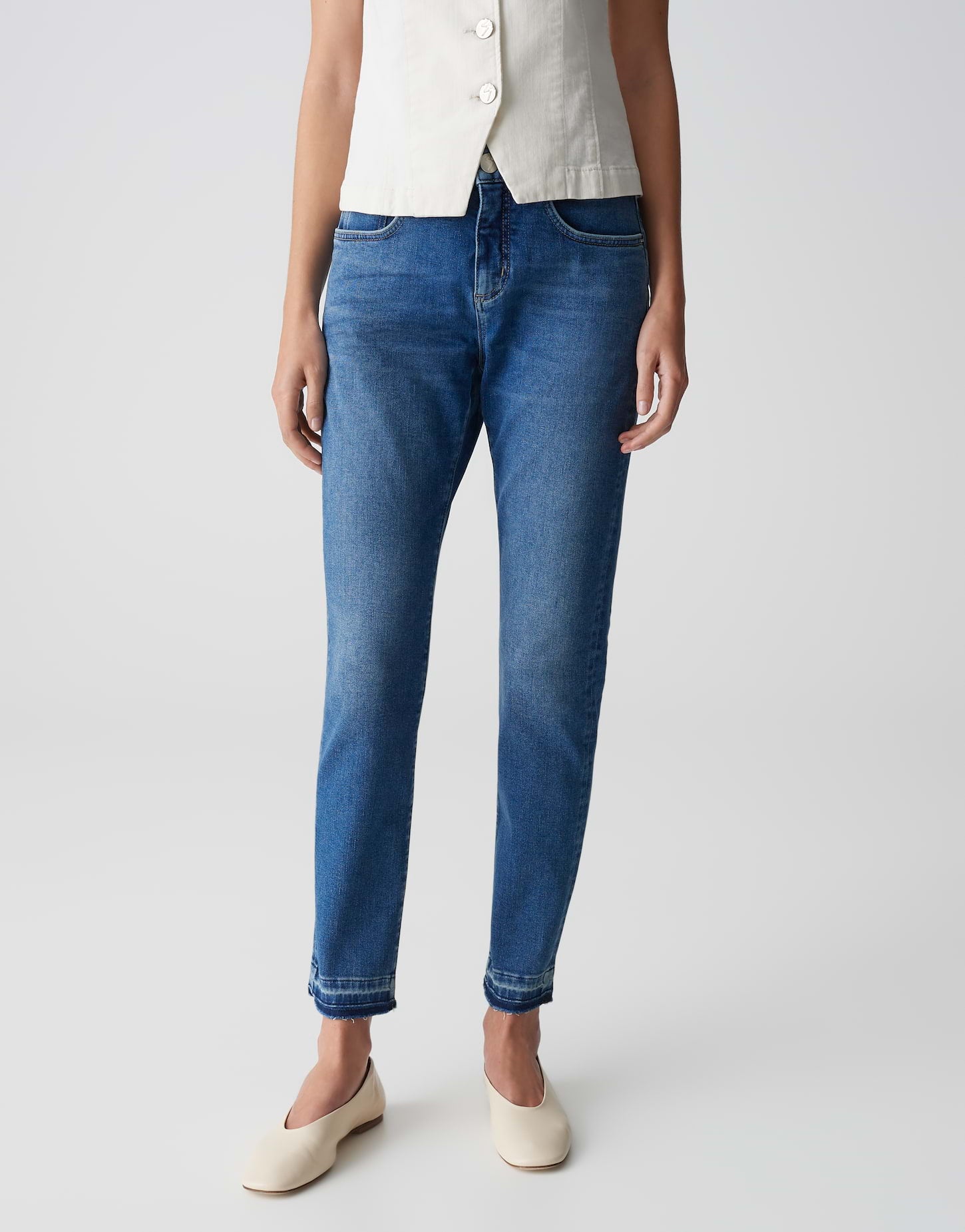 Opus Damen Jeans Mid Feelgood Bl