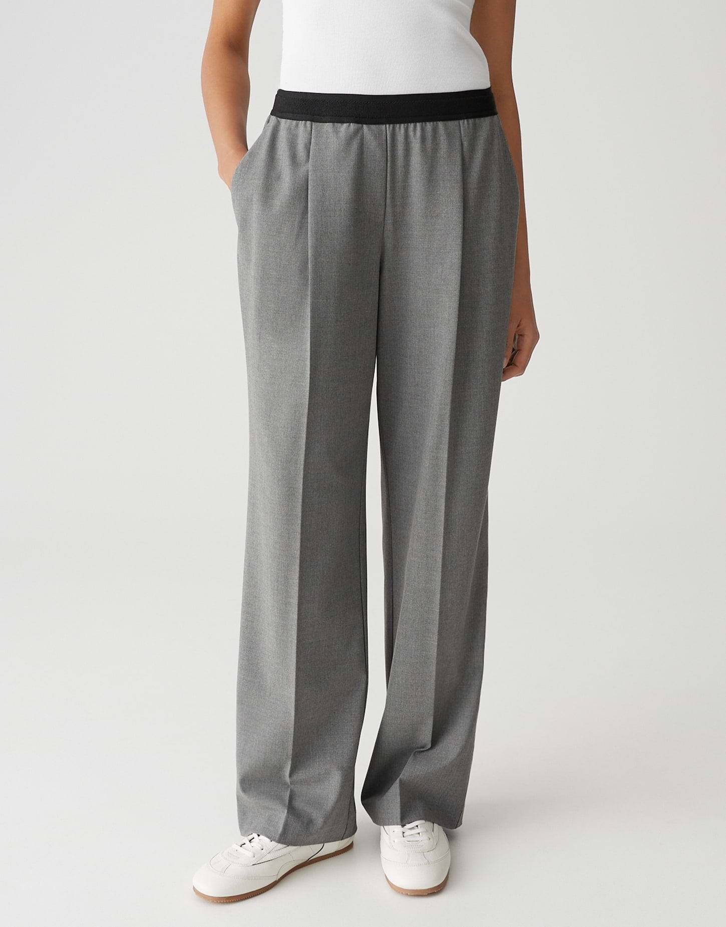 Opus Damen Hosen Easy Grey