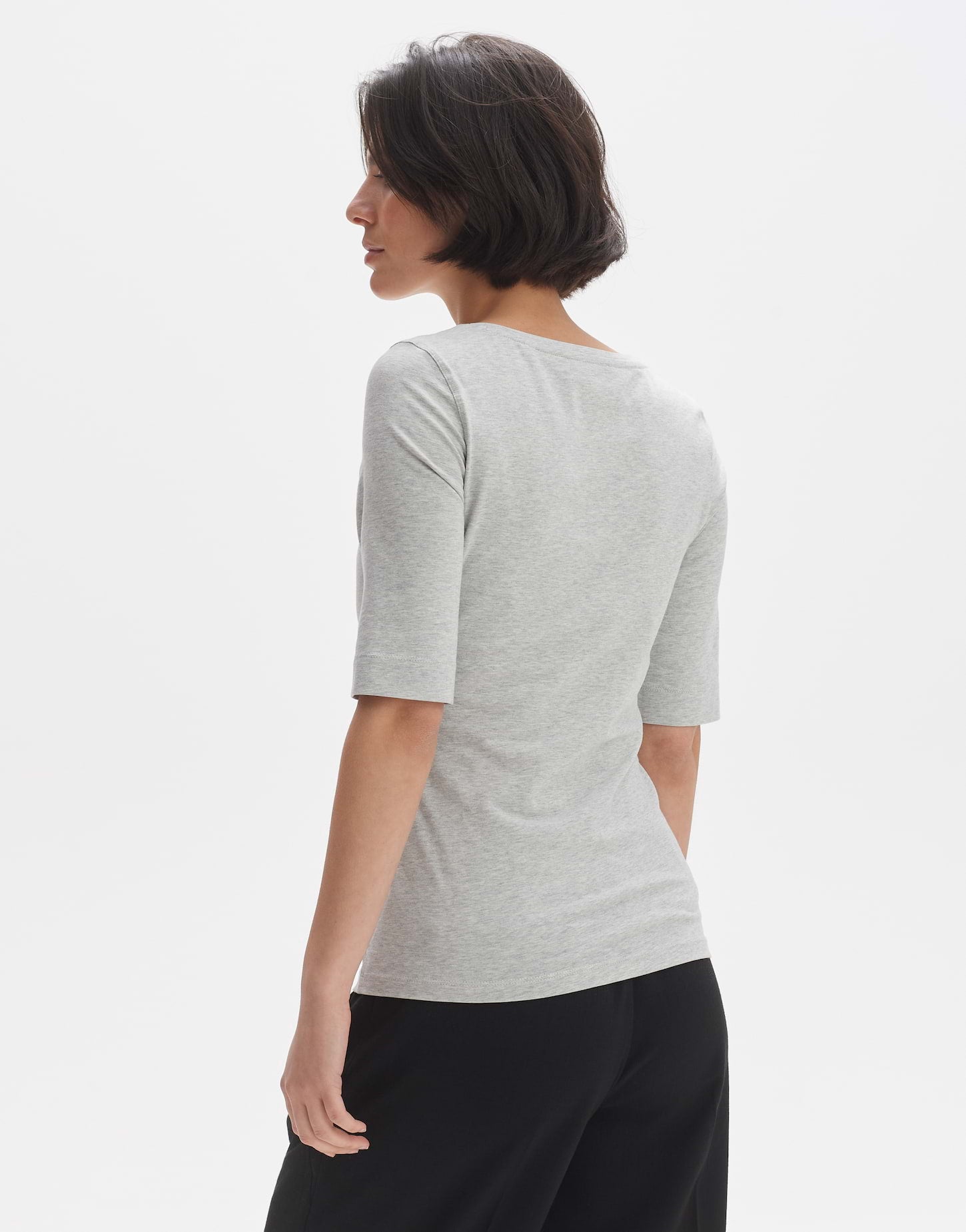 Opus Damen T-Shirts Hazy Fog Melang
