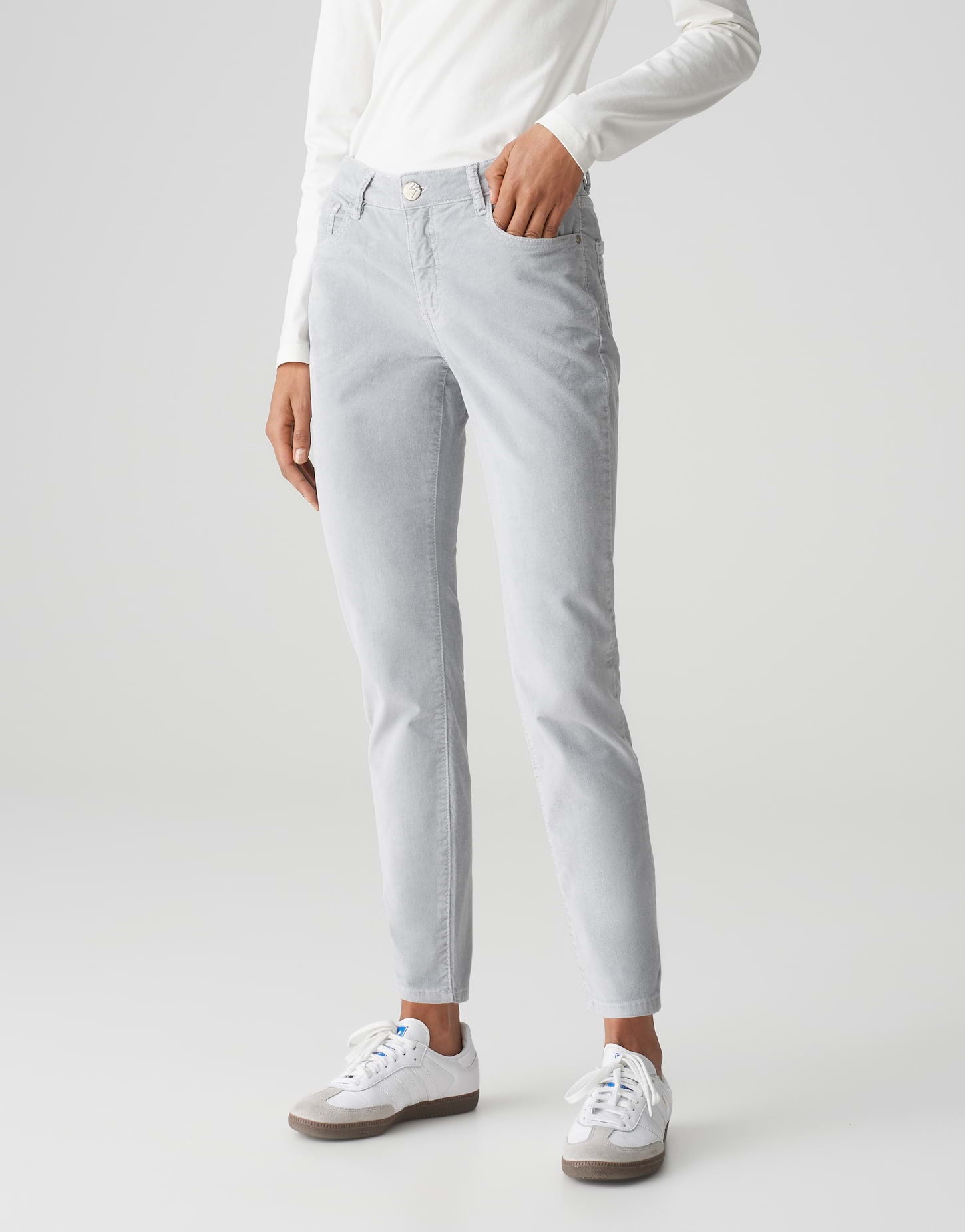 Opus Damen Jeans Hazy Fog Melang