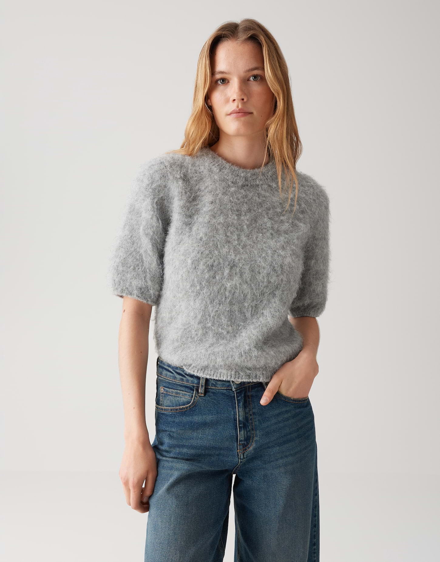 Opus Damen Pullover Easy Grey