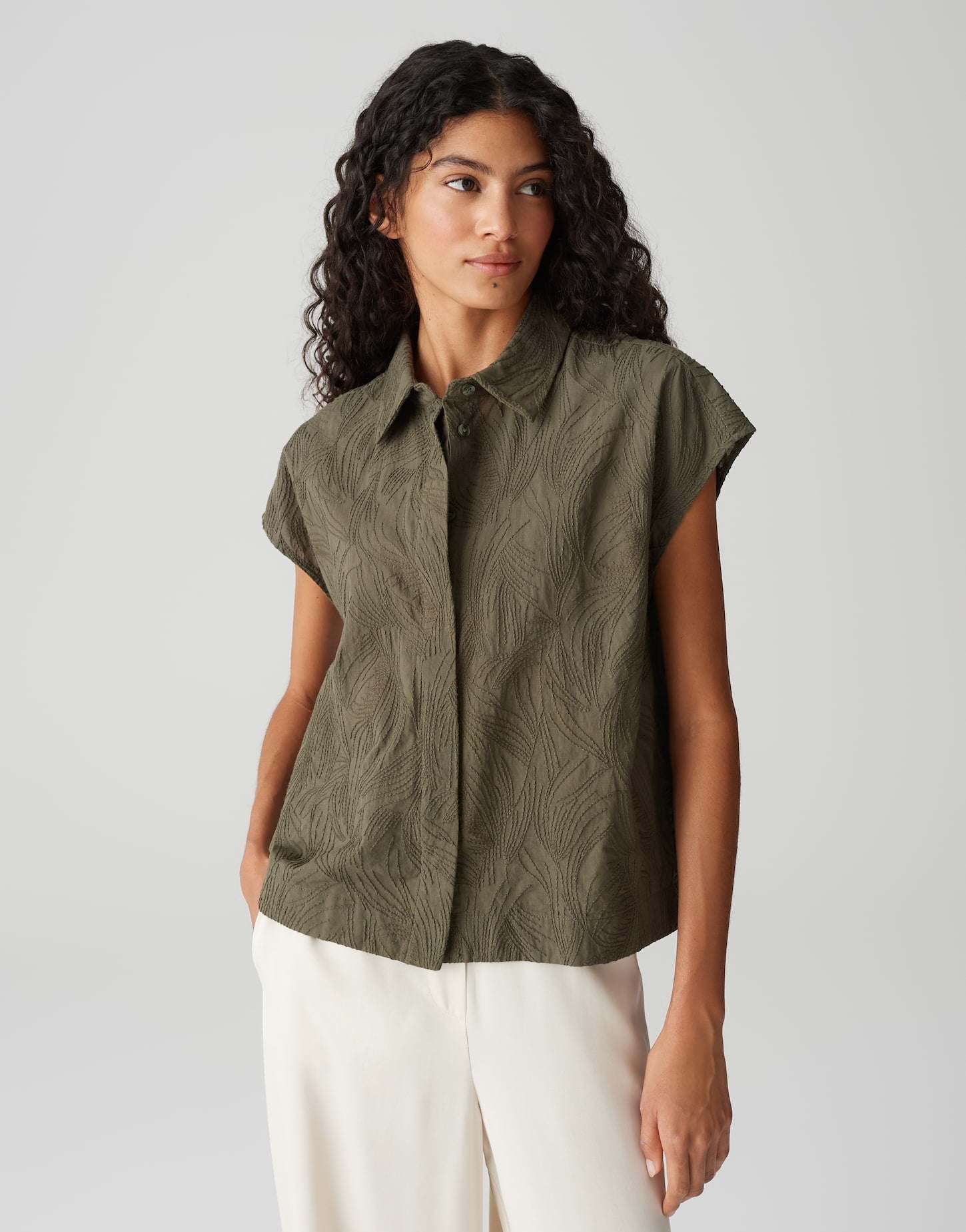 Opus Damen Blusen Olive Leaf