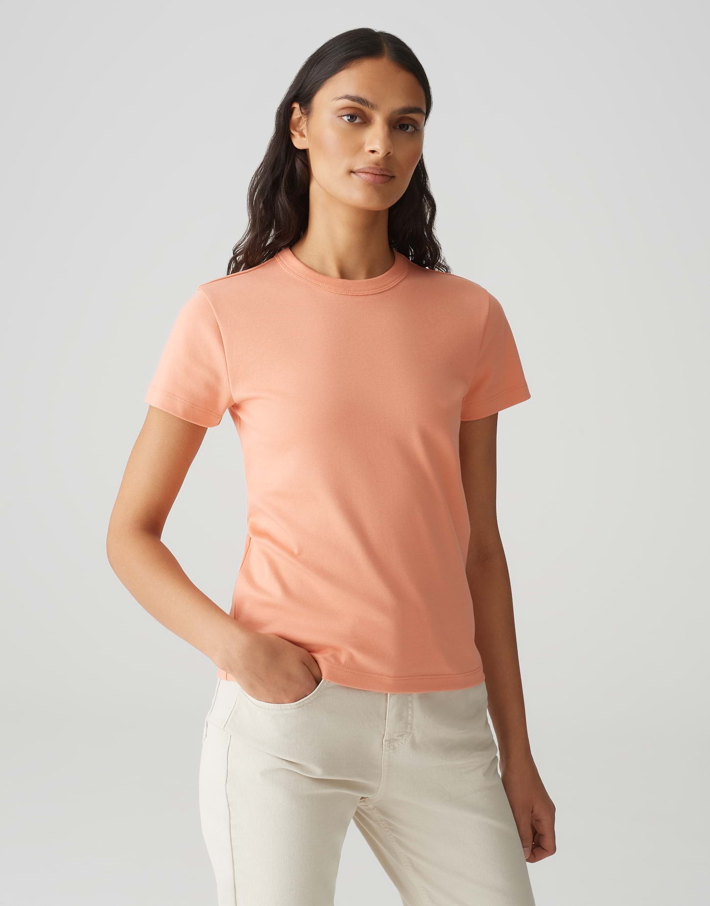 Opus Damen T-Shirts Pale Orange