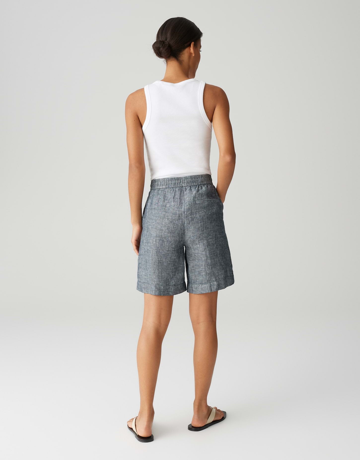 Opus Damen Shorts Coal Blue