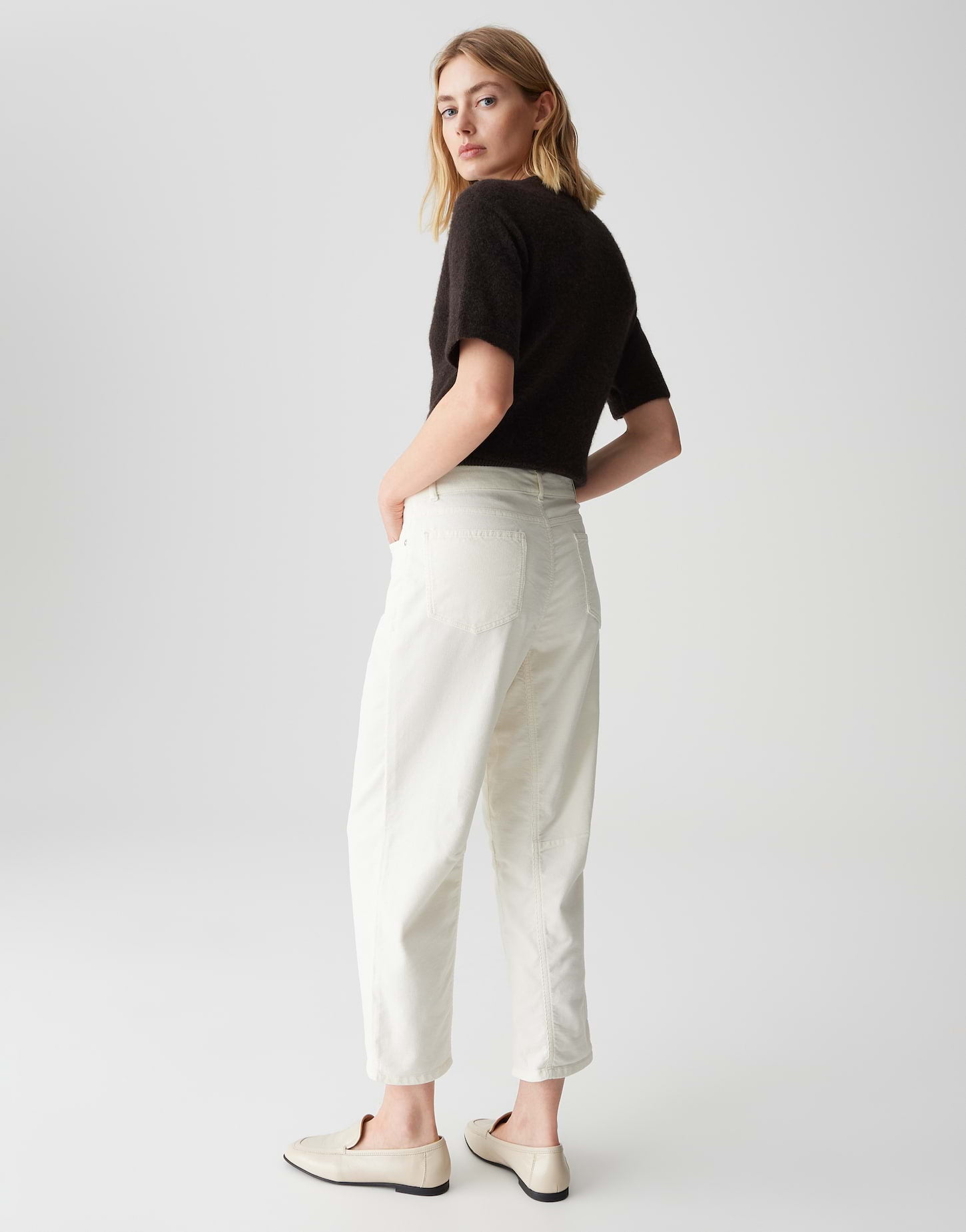 Opus Pants Damen Hosen Soft Cream