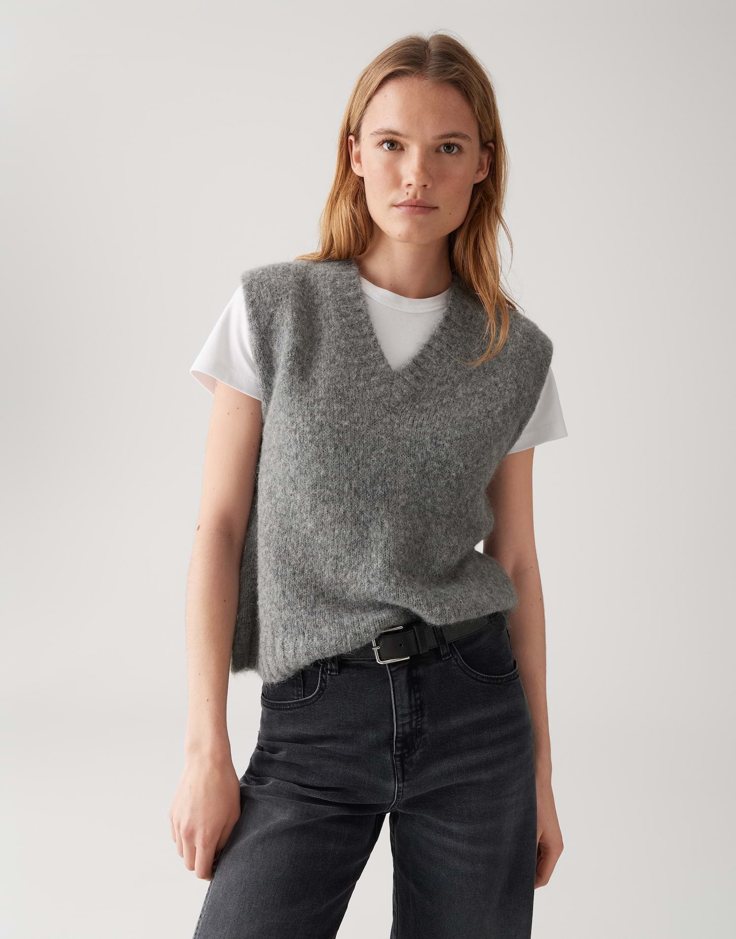 Opus Damen Pullover Easy Grey