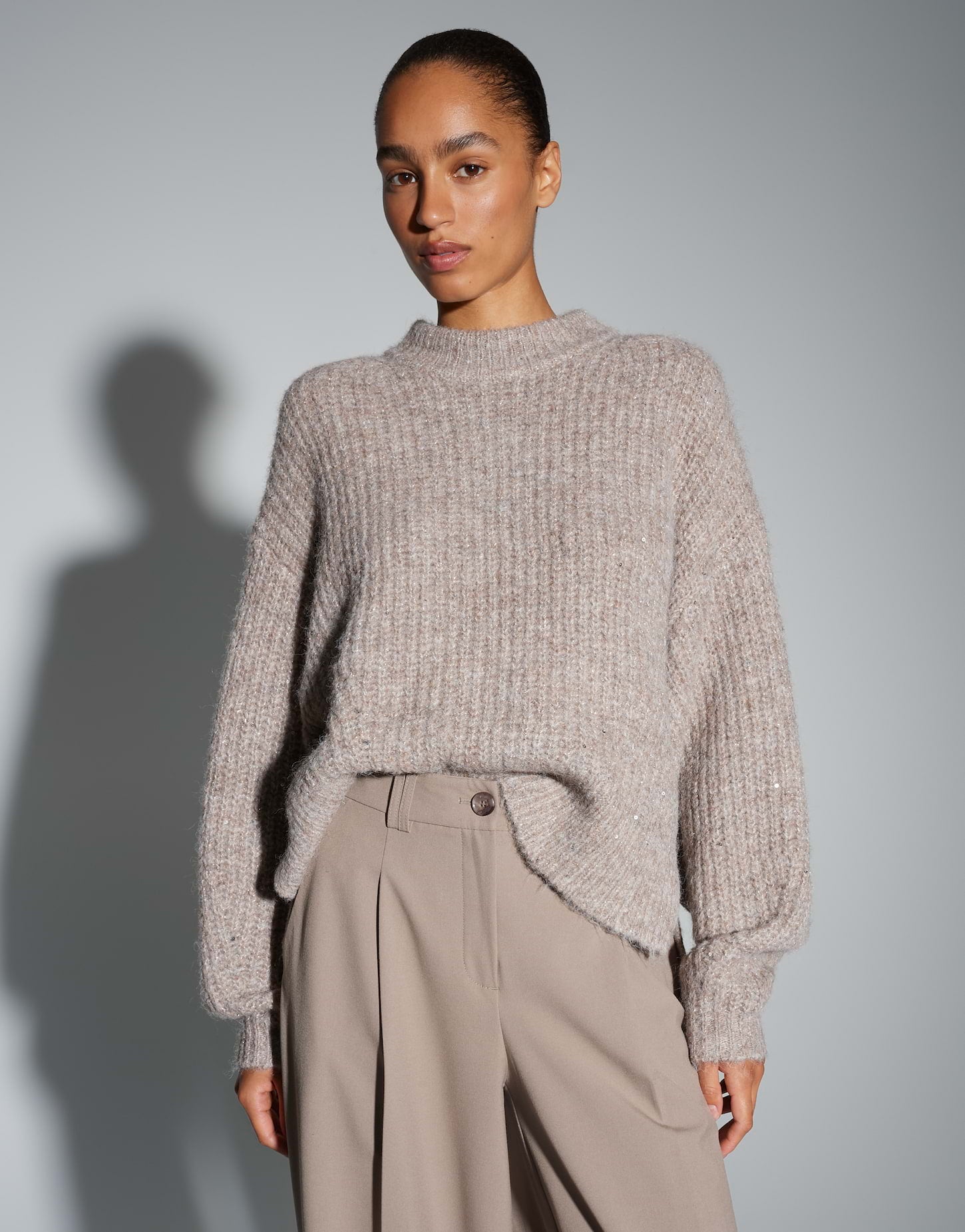 Opus Damen Pullover Warm Taupe