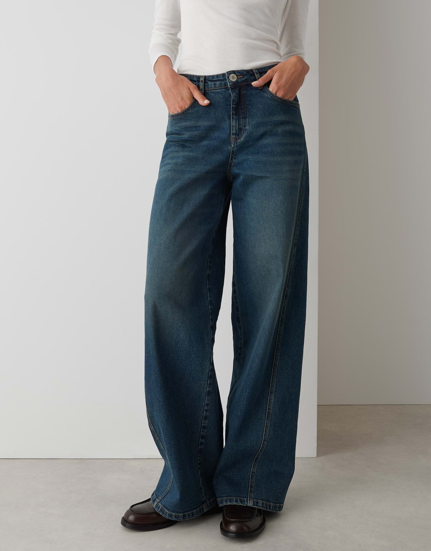 Opus Damen Jeans Mid Dirty Blue