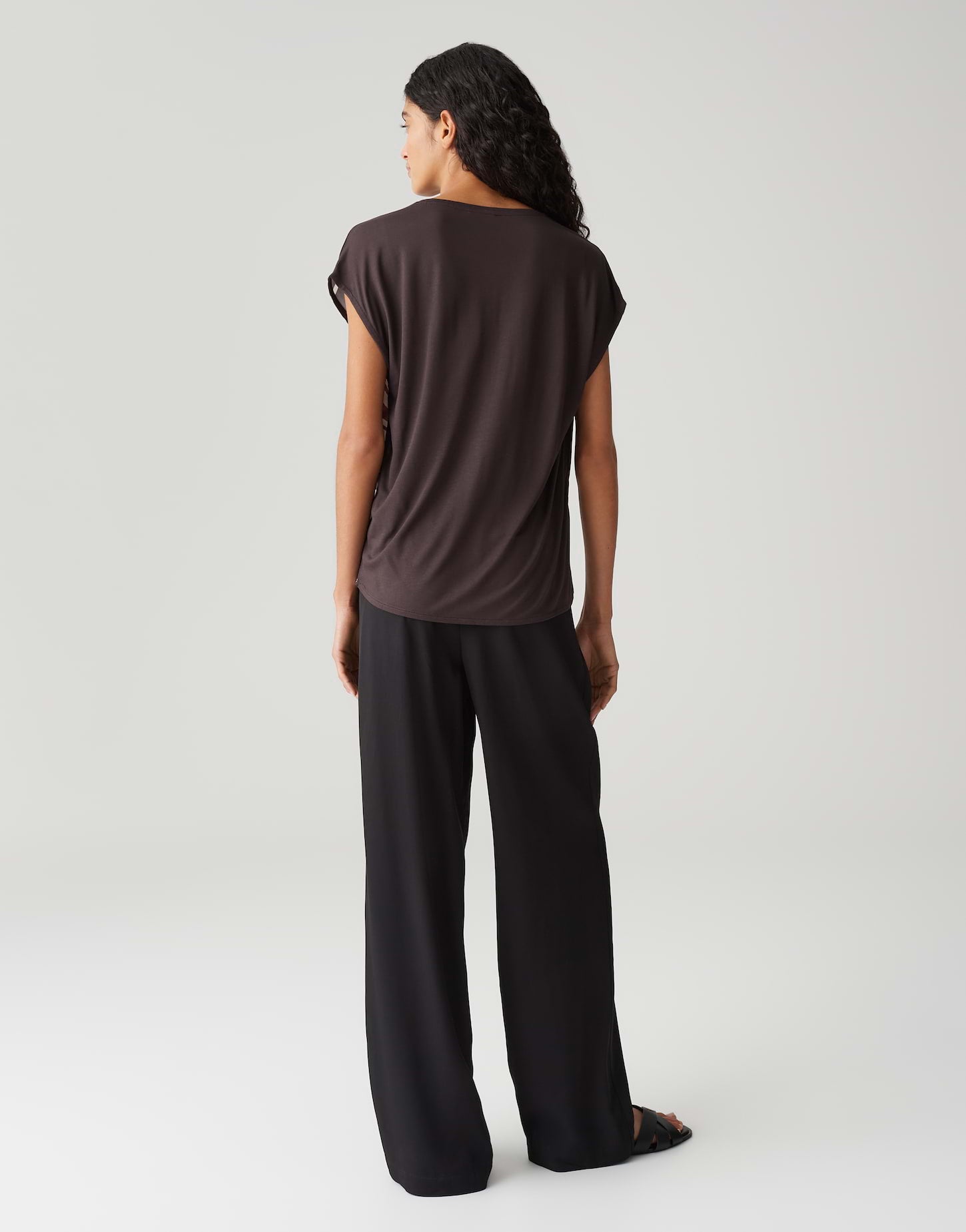 Opus Damen T-Shirts Midnight Brown