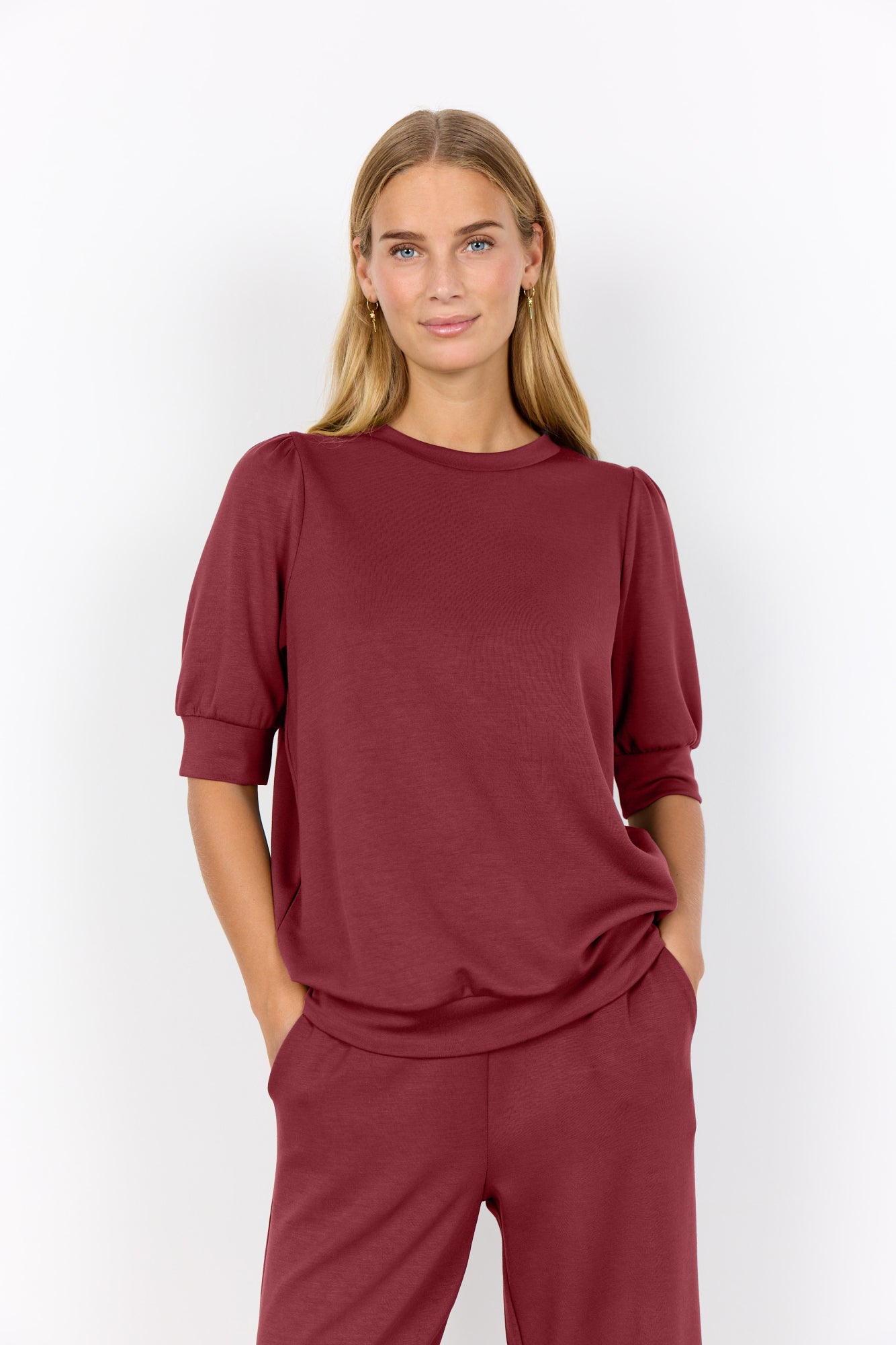 Soya Concept Damen Blusen kurz Oxblood Red