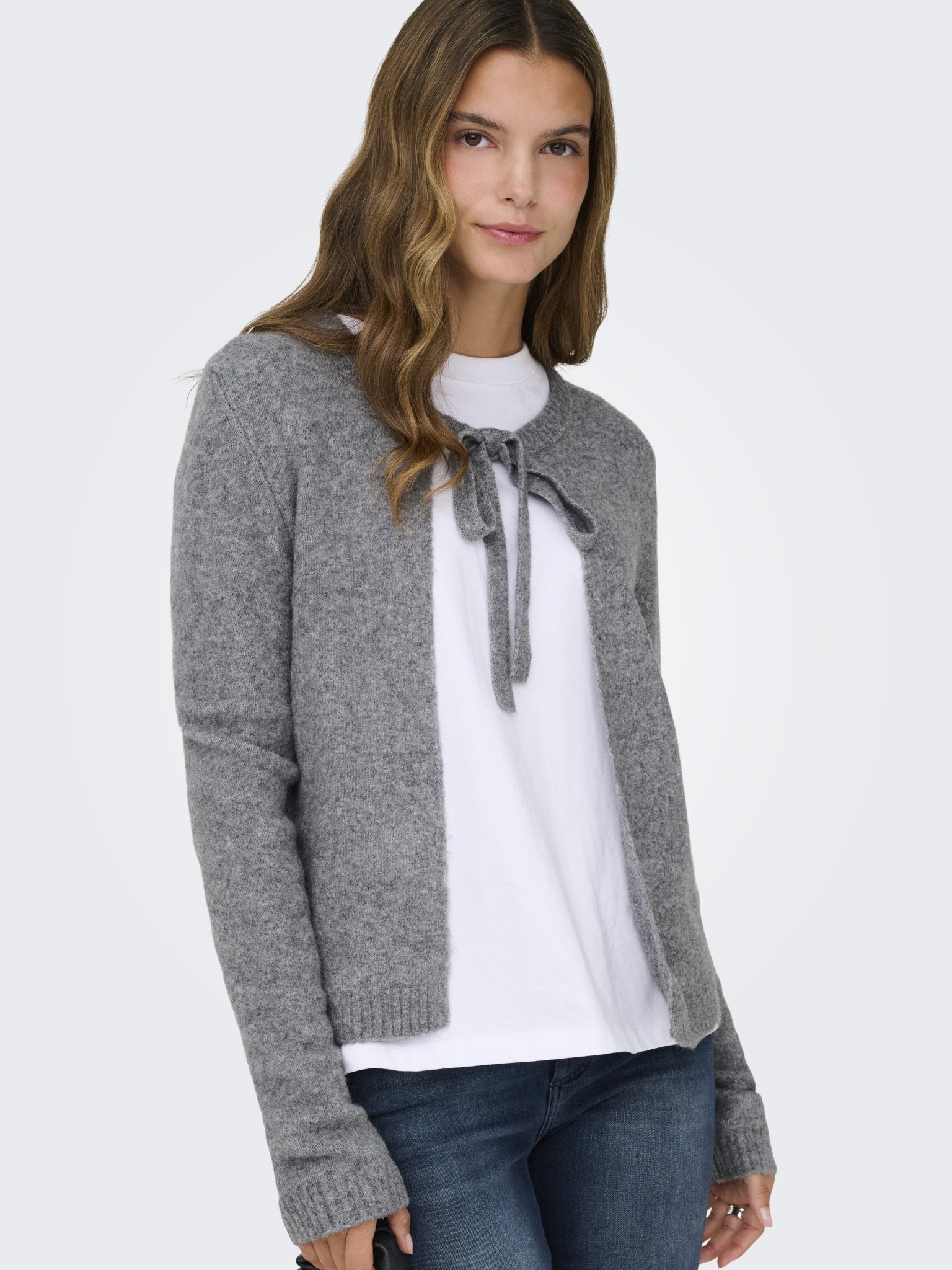 only Damen Strickjacken Medium Grey Mel