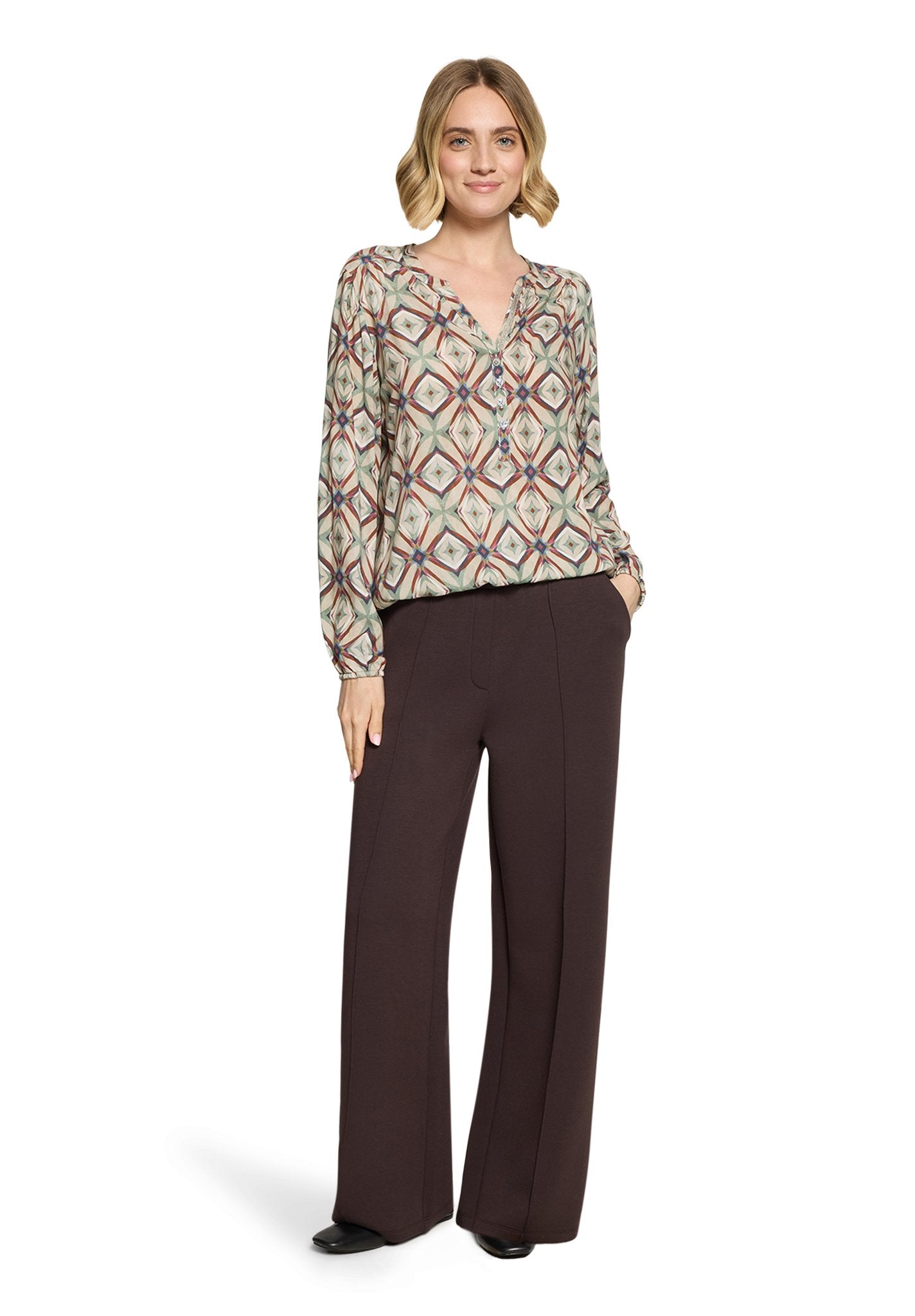 Cartoon Damen Blusen Nature/Brown