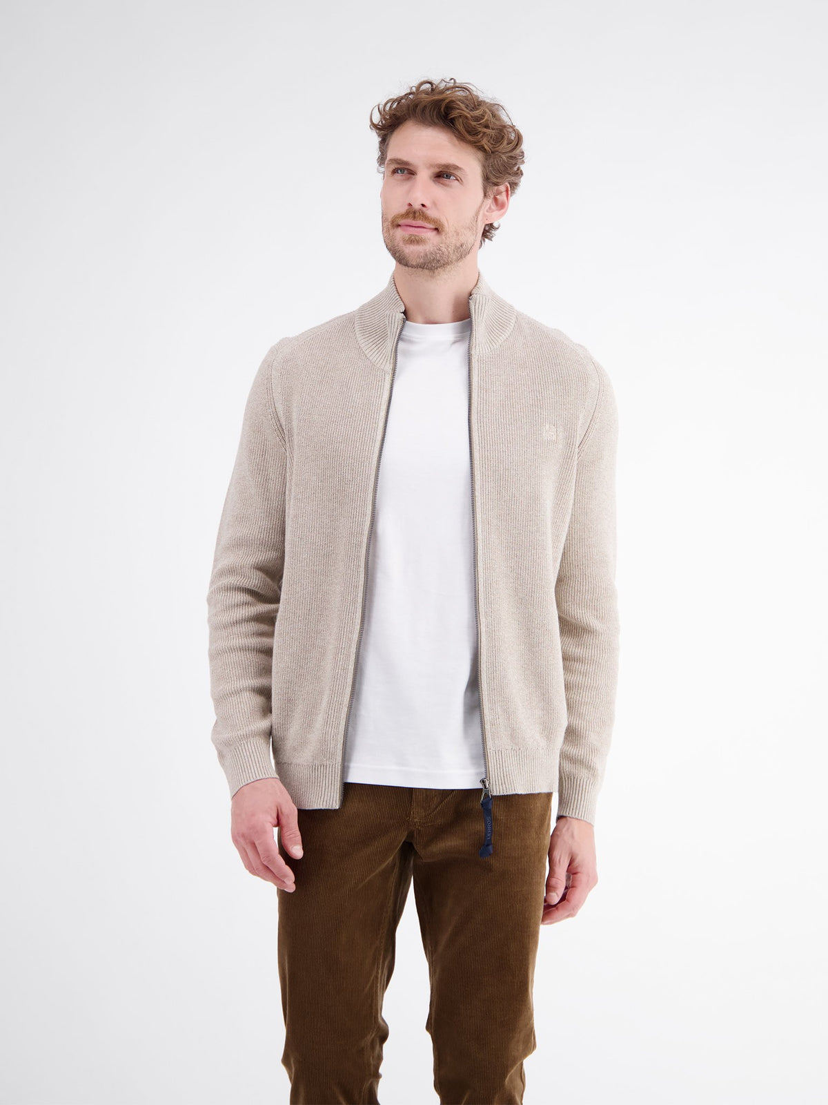 Lerros Herren Strickjacken Gravel Beige Me
