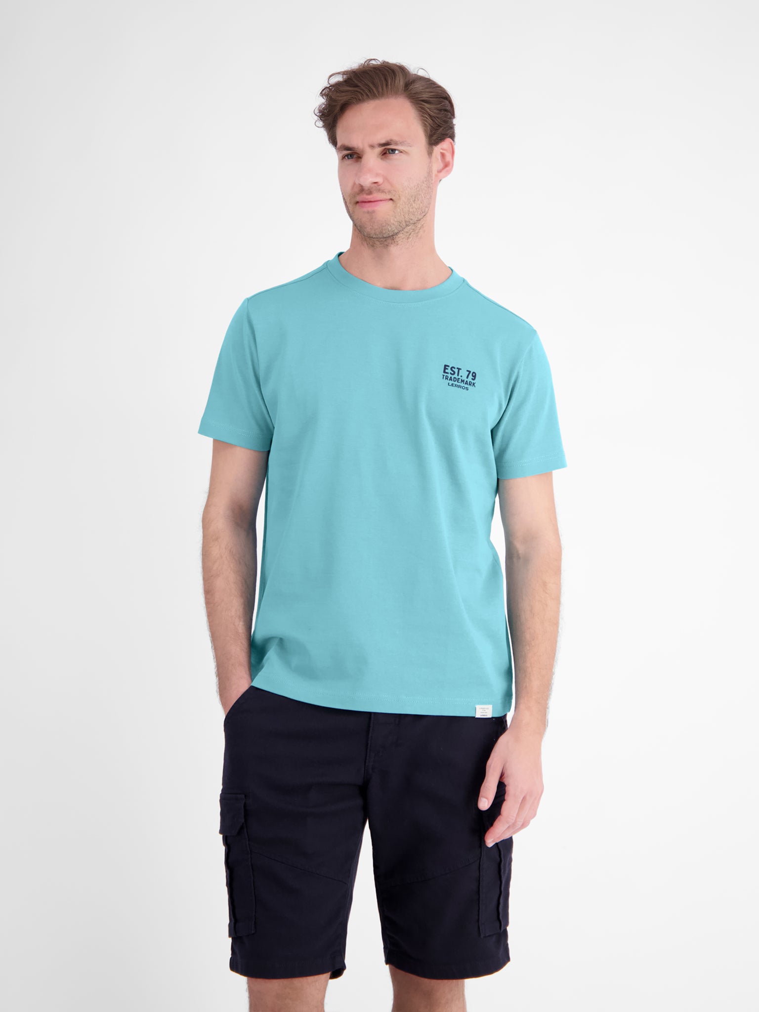 Lerros Herren T-Shirts kurz Reef Blue