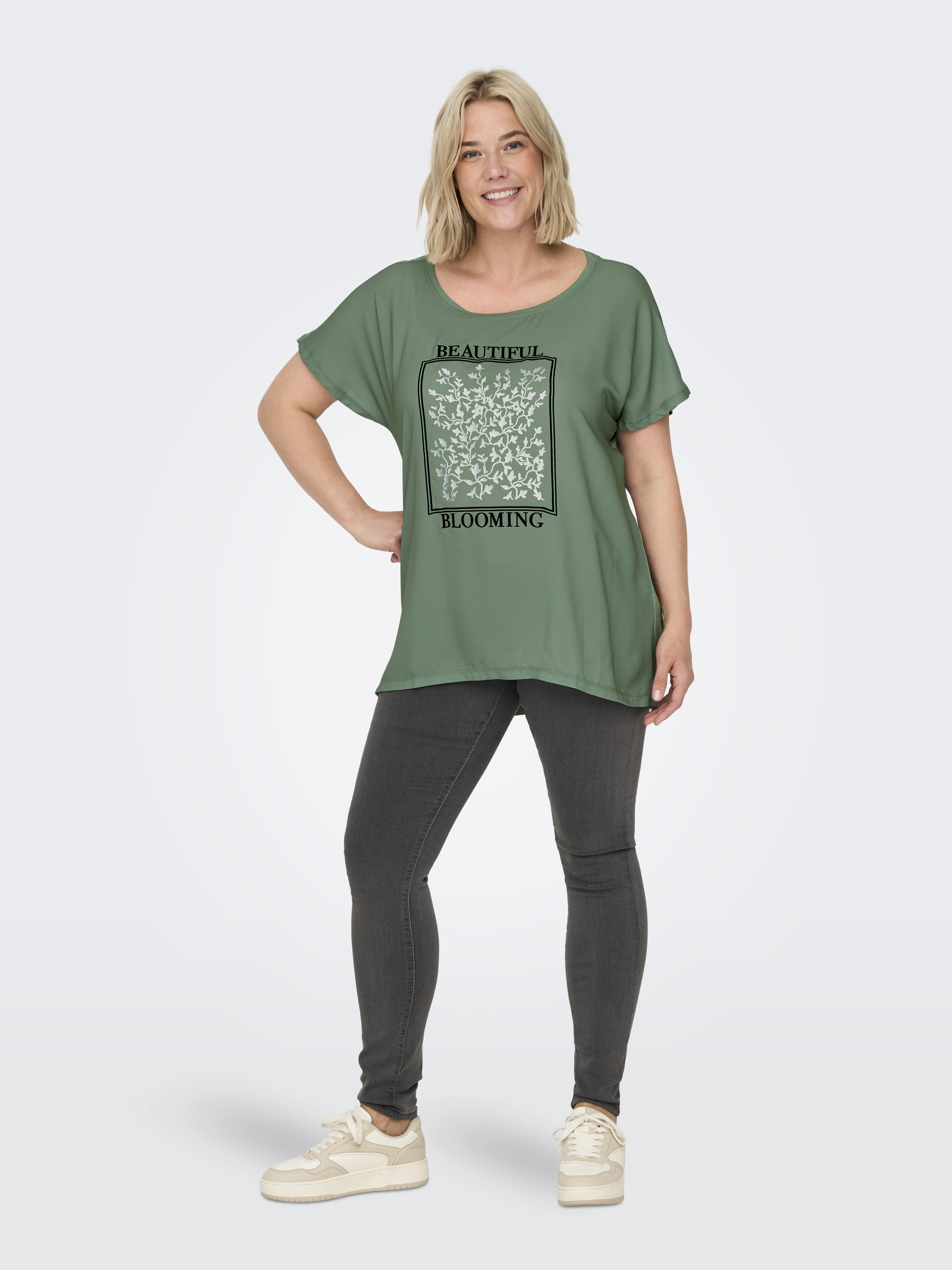 Only Carmakoma Damen T-Shirts Hedge Green/Blo