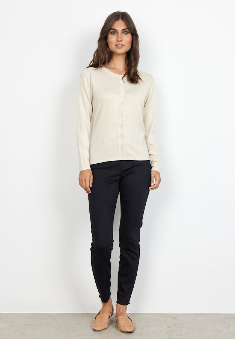 Soya Concept Damen Strickjacken Cream Melange