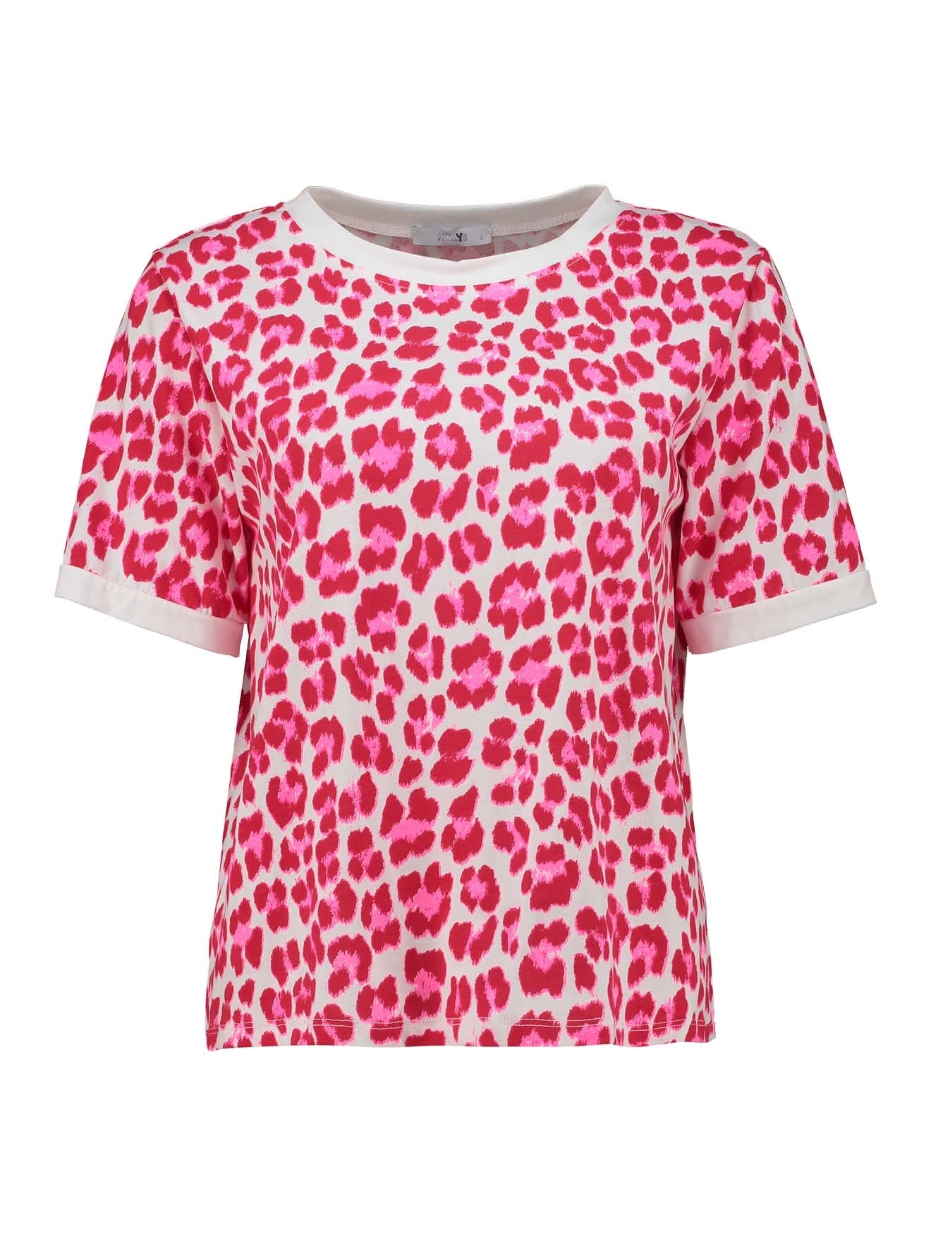 Haily's Damen T-Shirts Red/Neon Pink L