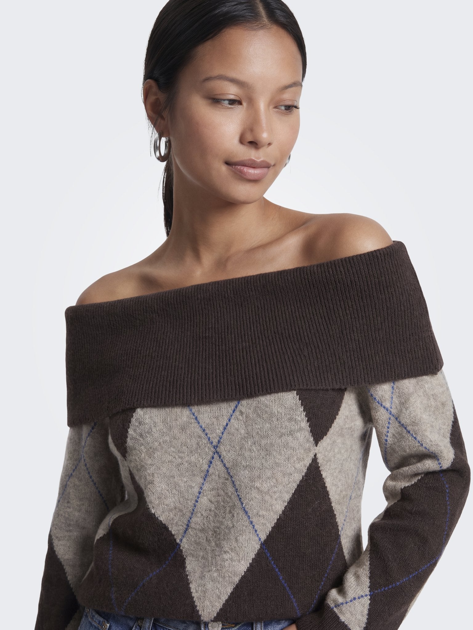 only Damen Pullover Coffee Bean/Wal