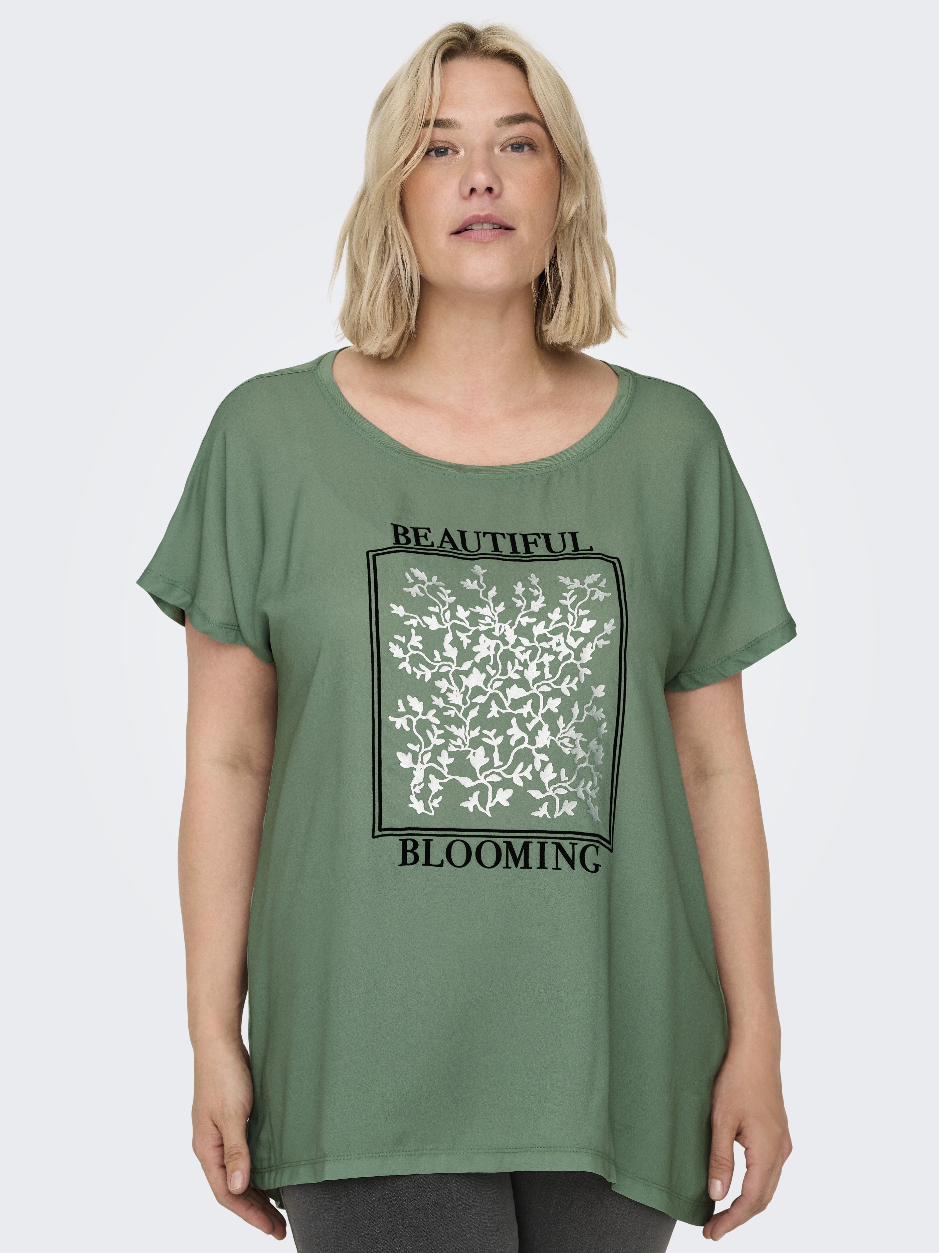 Only Carmakoma Damen T-Shirts Hedge Green/Blo