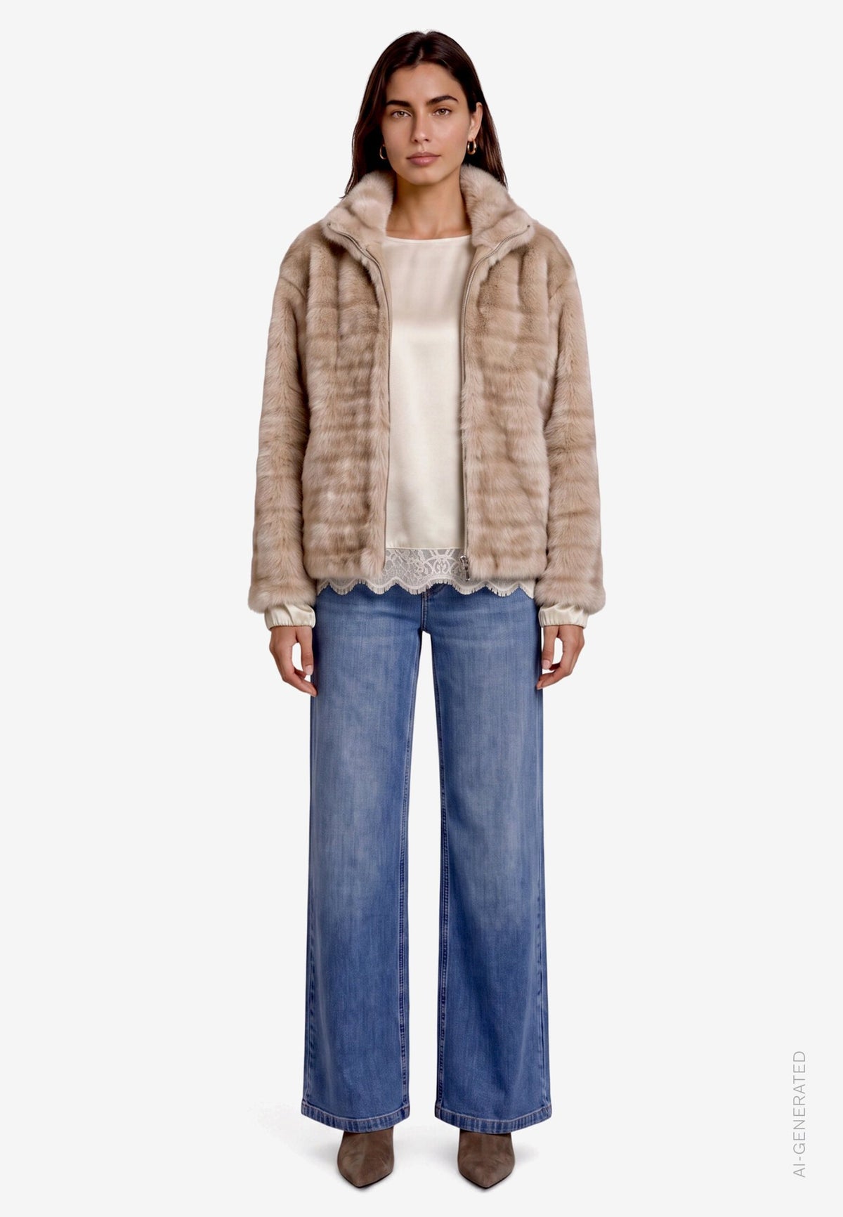 Zero Damen Jacken Cream/Brown