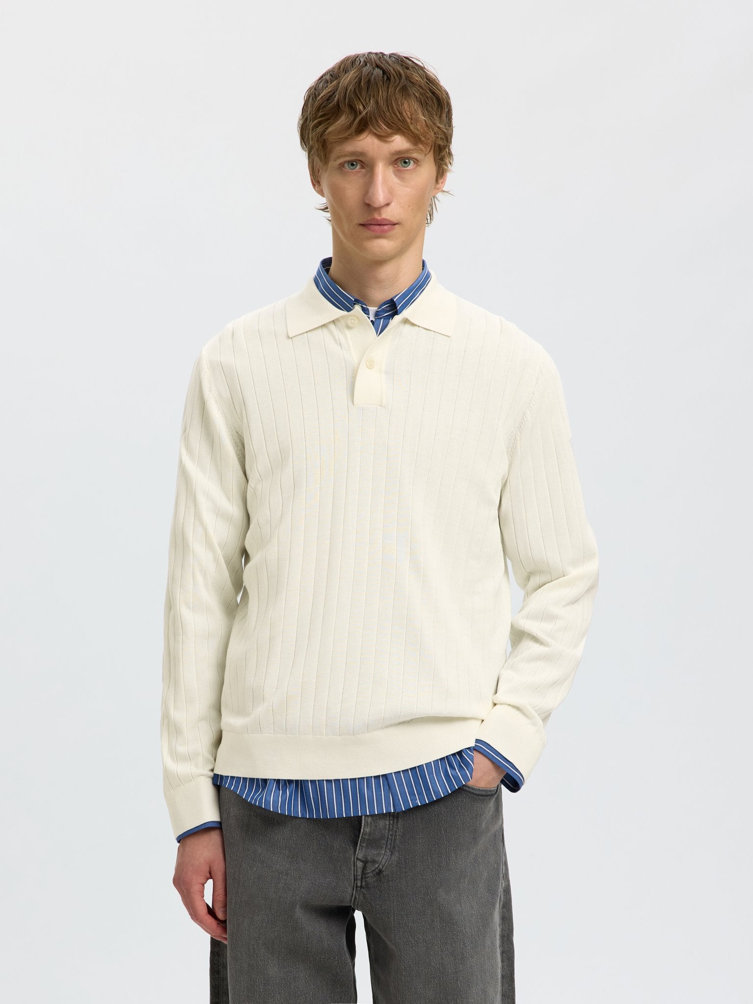 Selected homme Herren Pullover  Egret