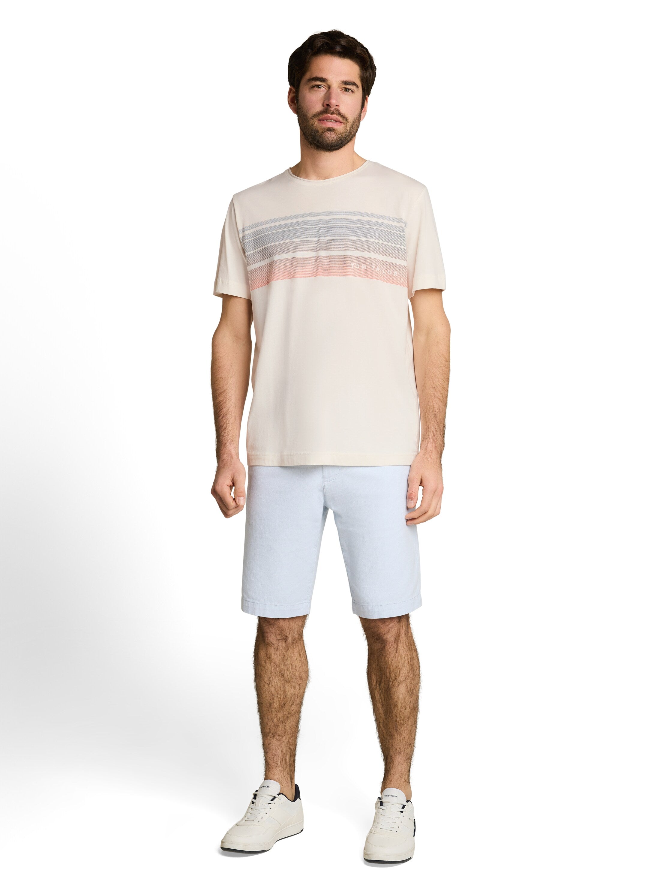 Tom Tailor Herren T-Shirts kurz Gardenia White
