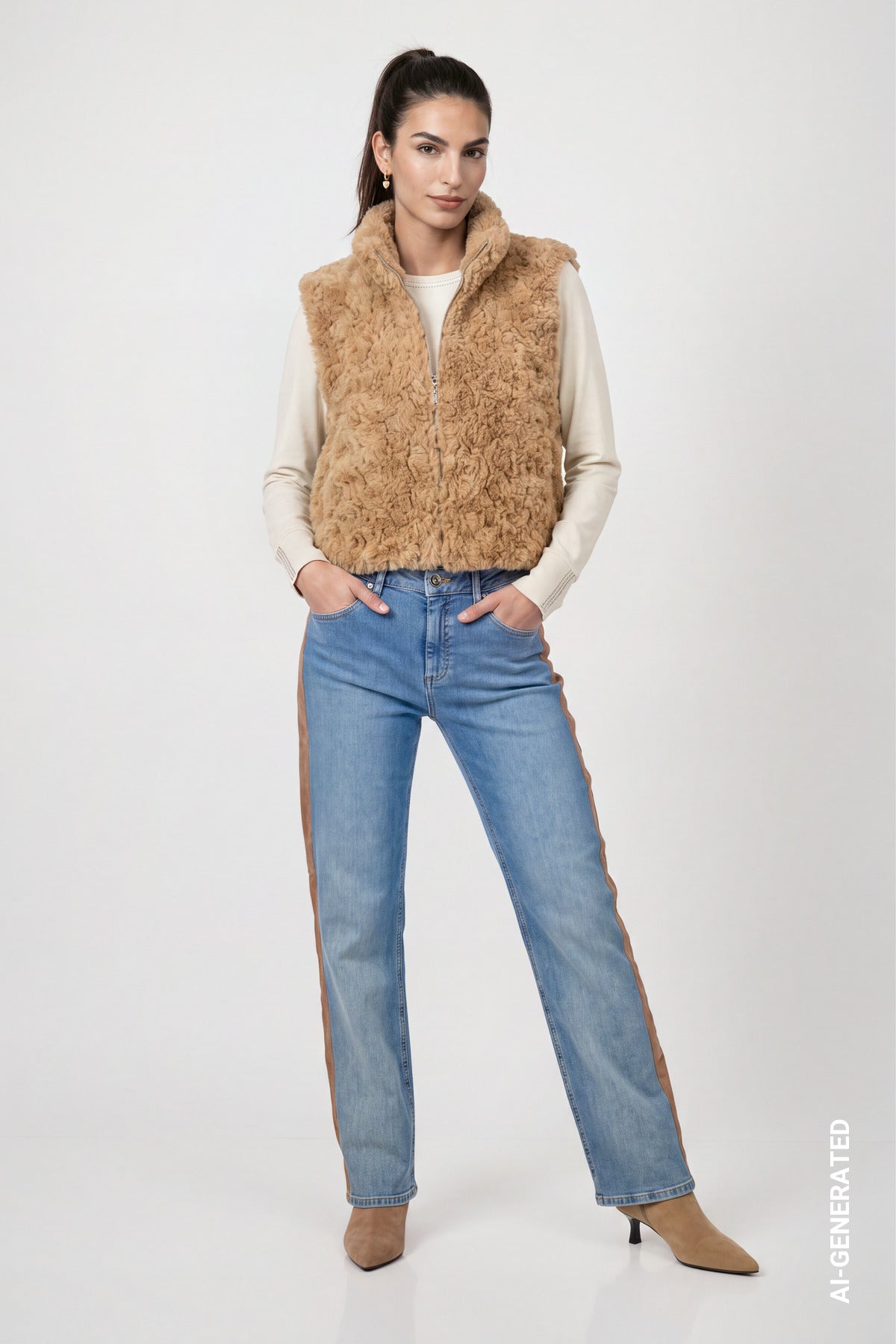 Monari Damen Outdoorwesten  Brown Sugar