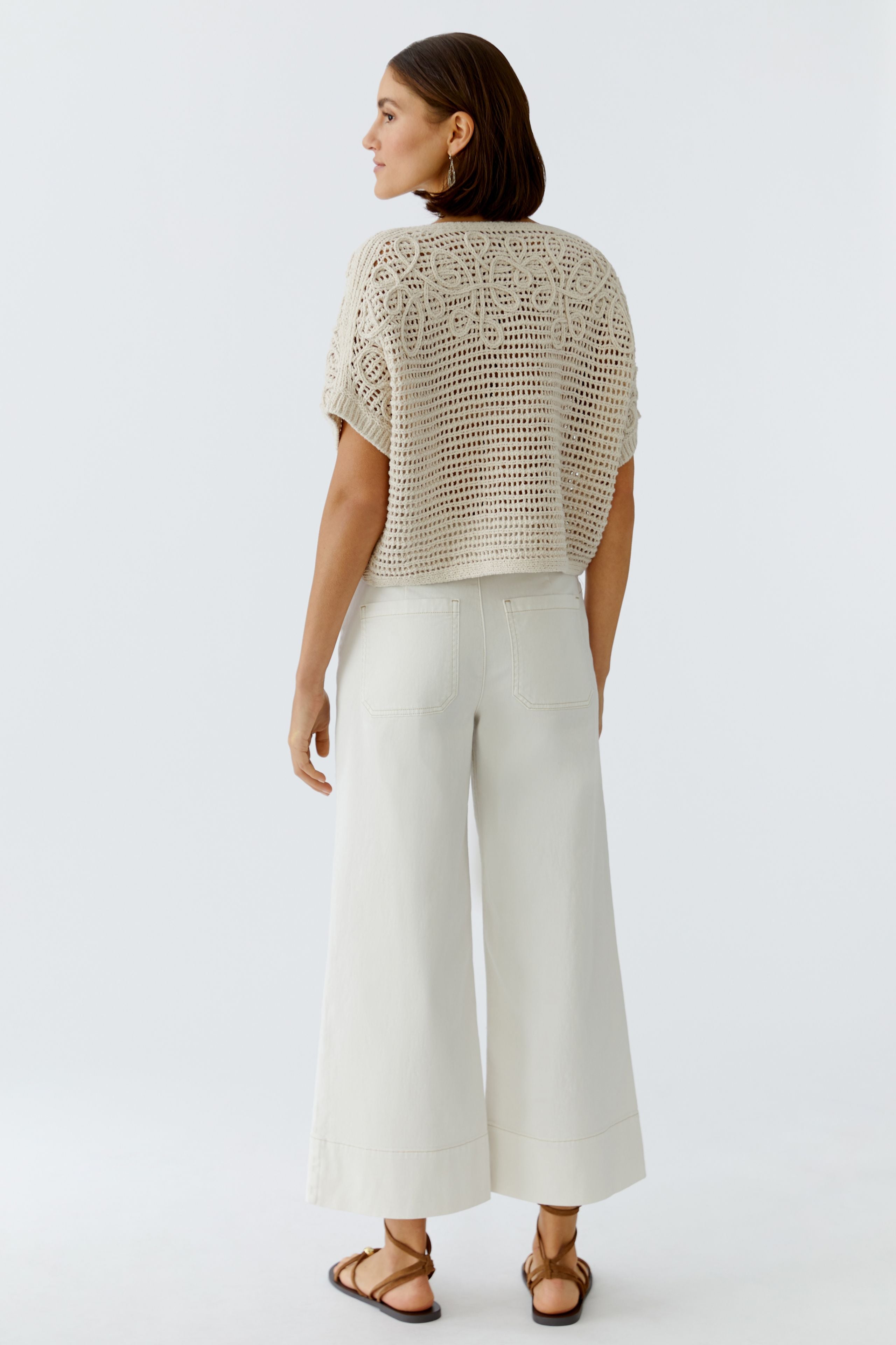 Oui Damen Pullover  Biscuit