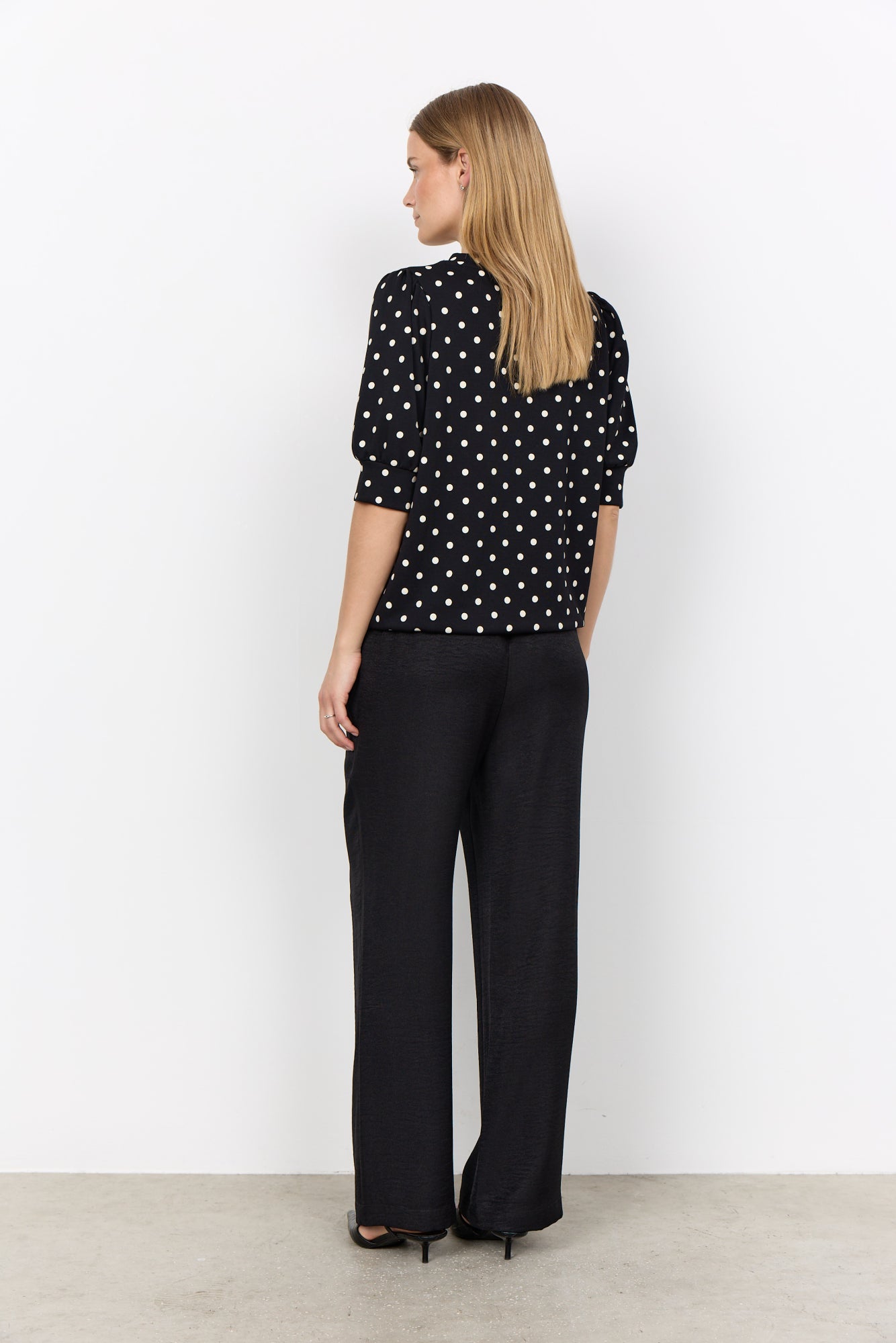 Soya Concept Damen Blusen kurz Black Combi