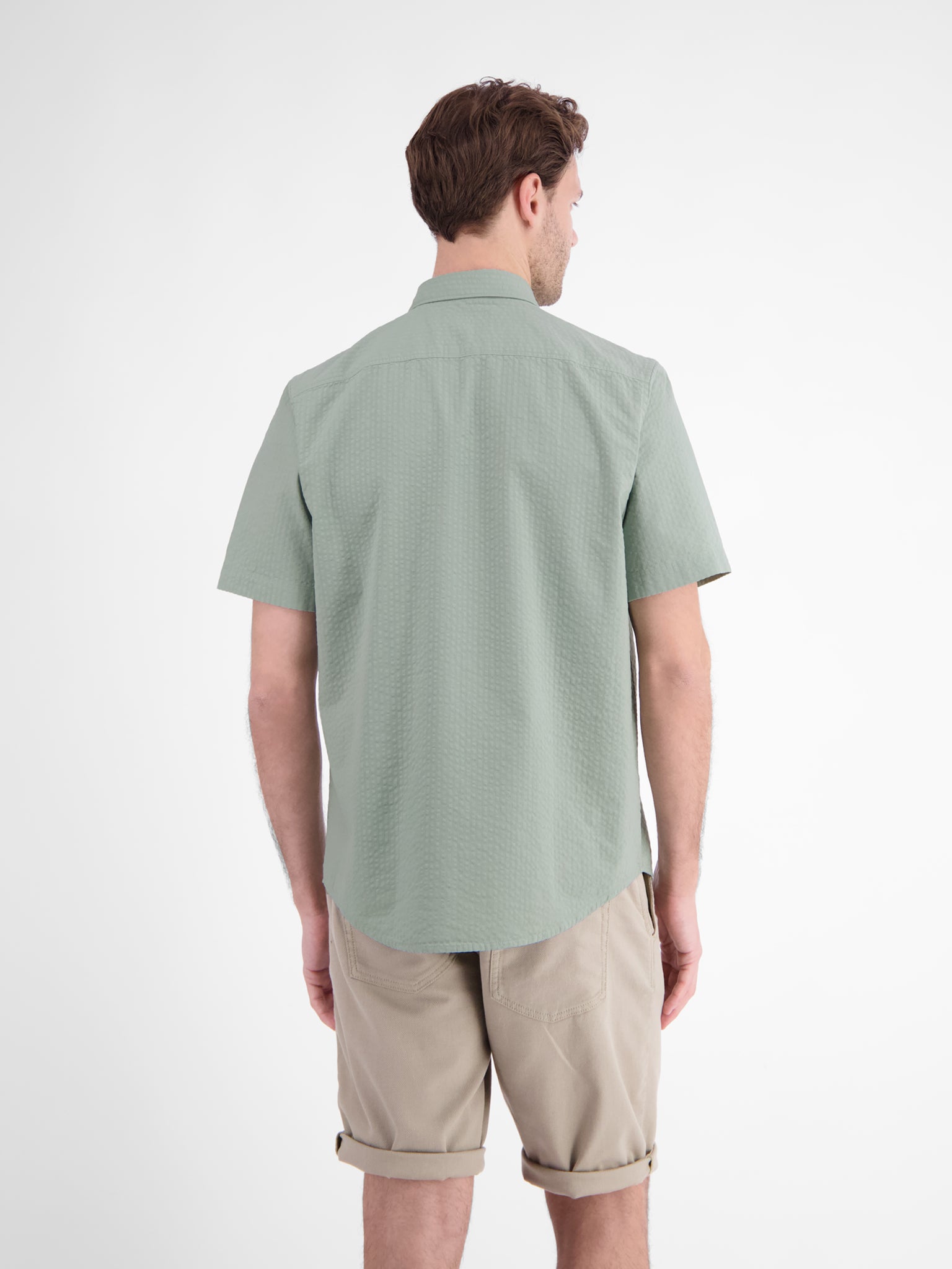 Lerros Herren Hemden kurz Bay Green