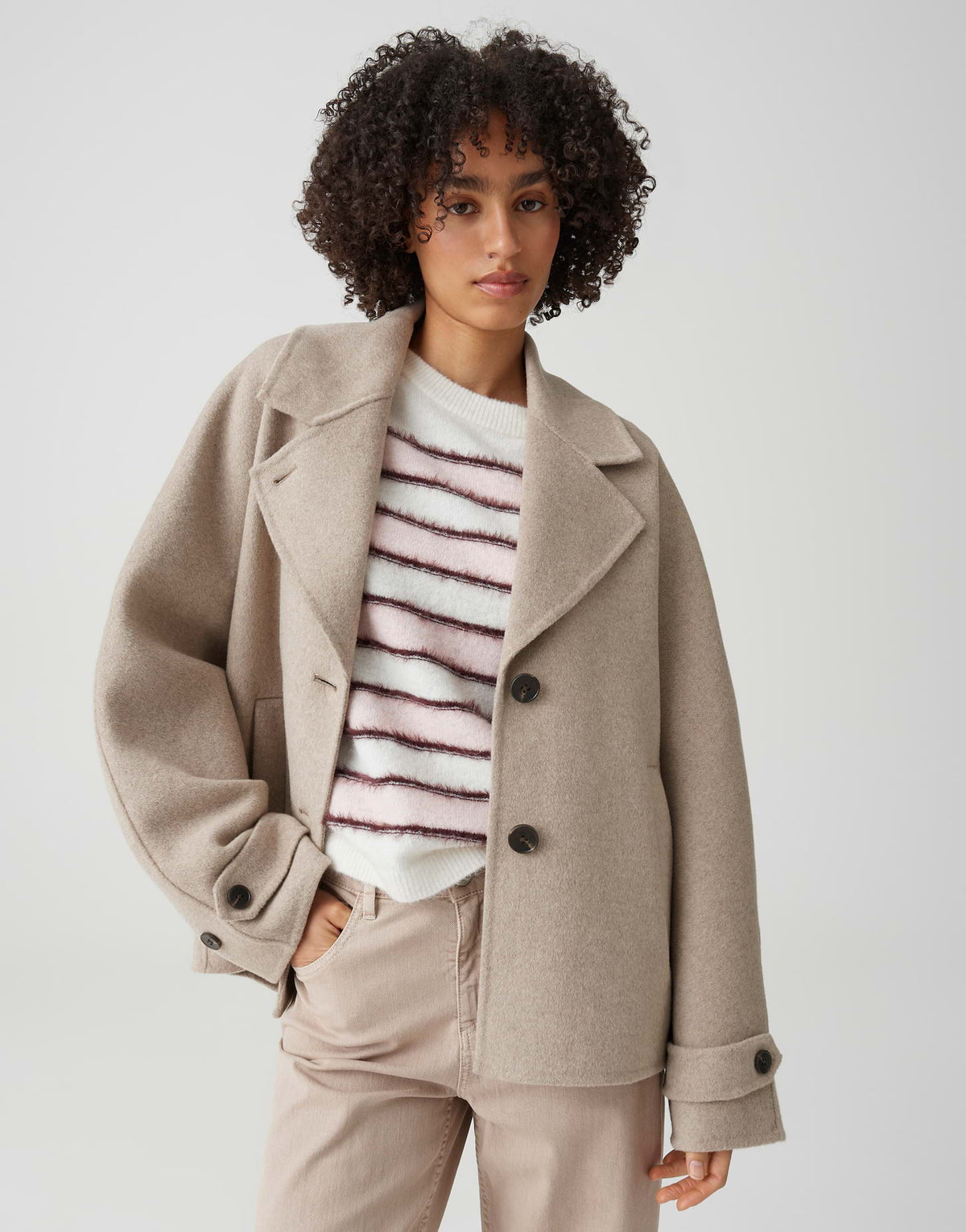 Opus Damen Jacken Dusty Beige