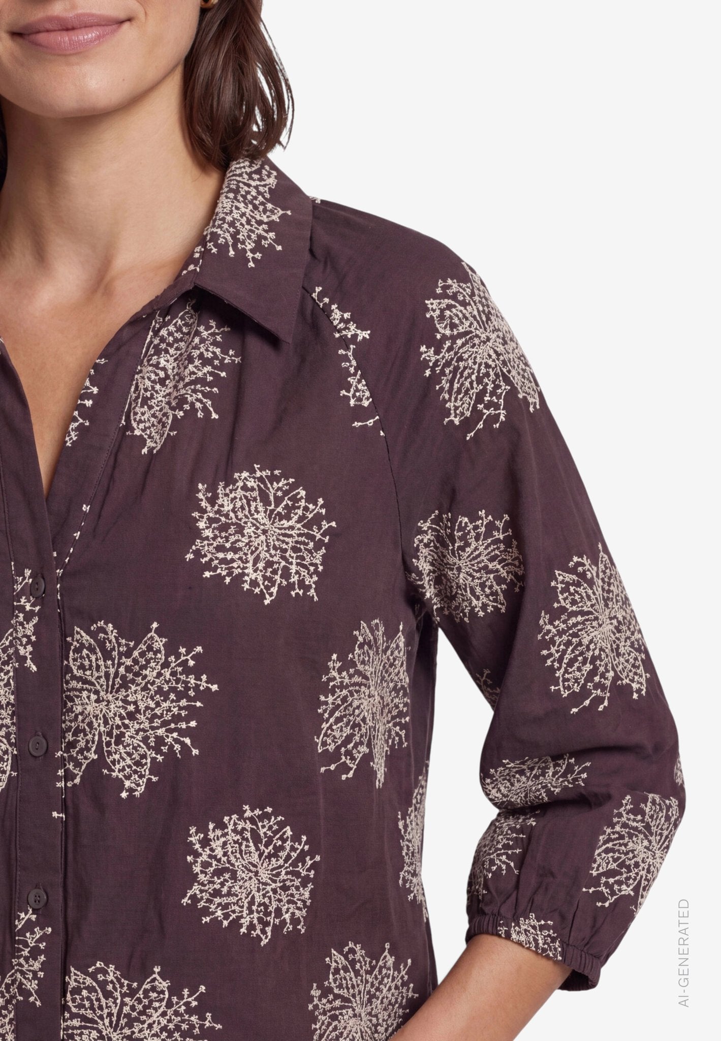 Zero Damen Blusen Brown/Beige