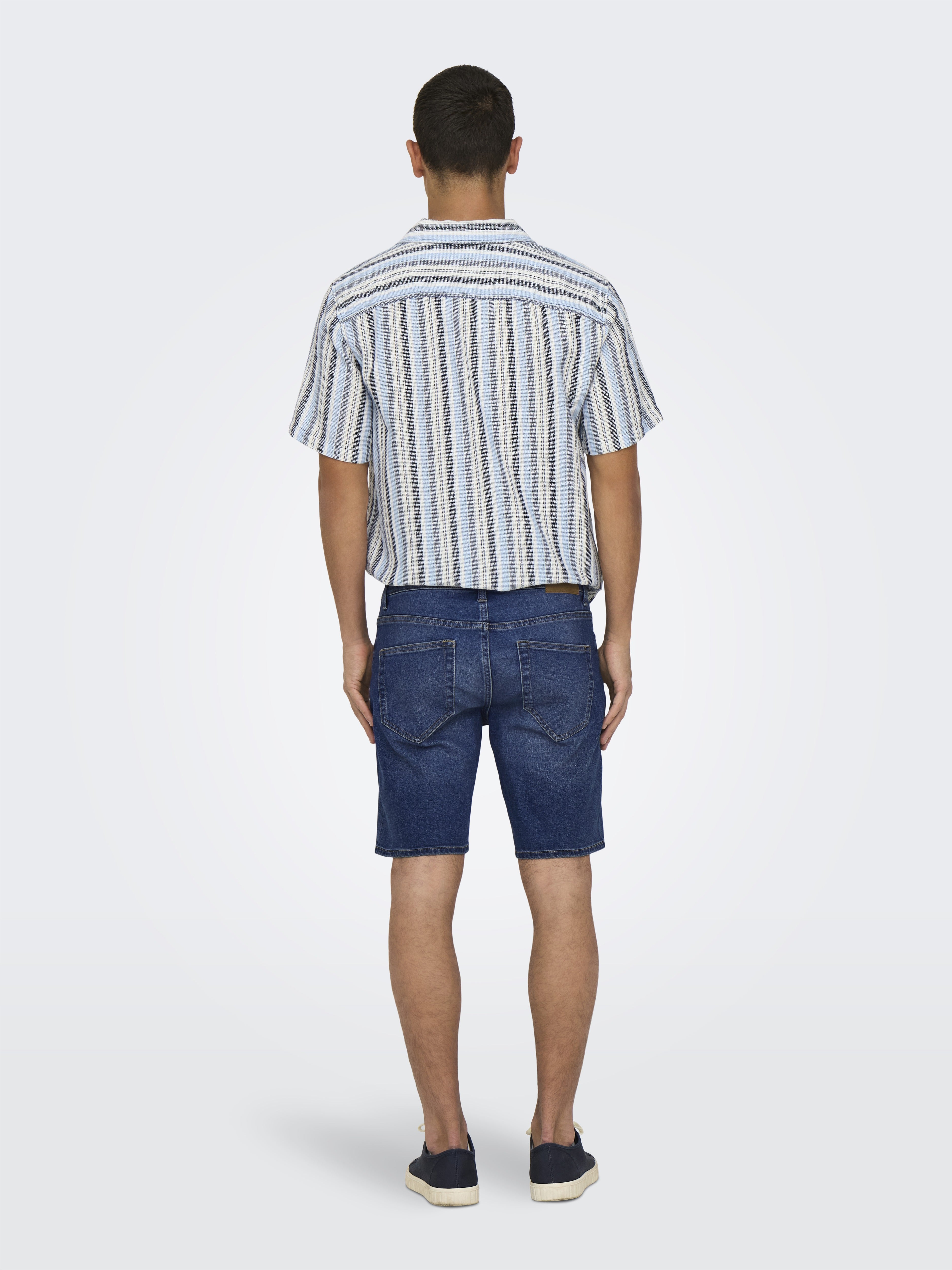 Only & Sons Herren Shorts Medium Blue Den