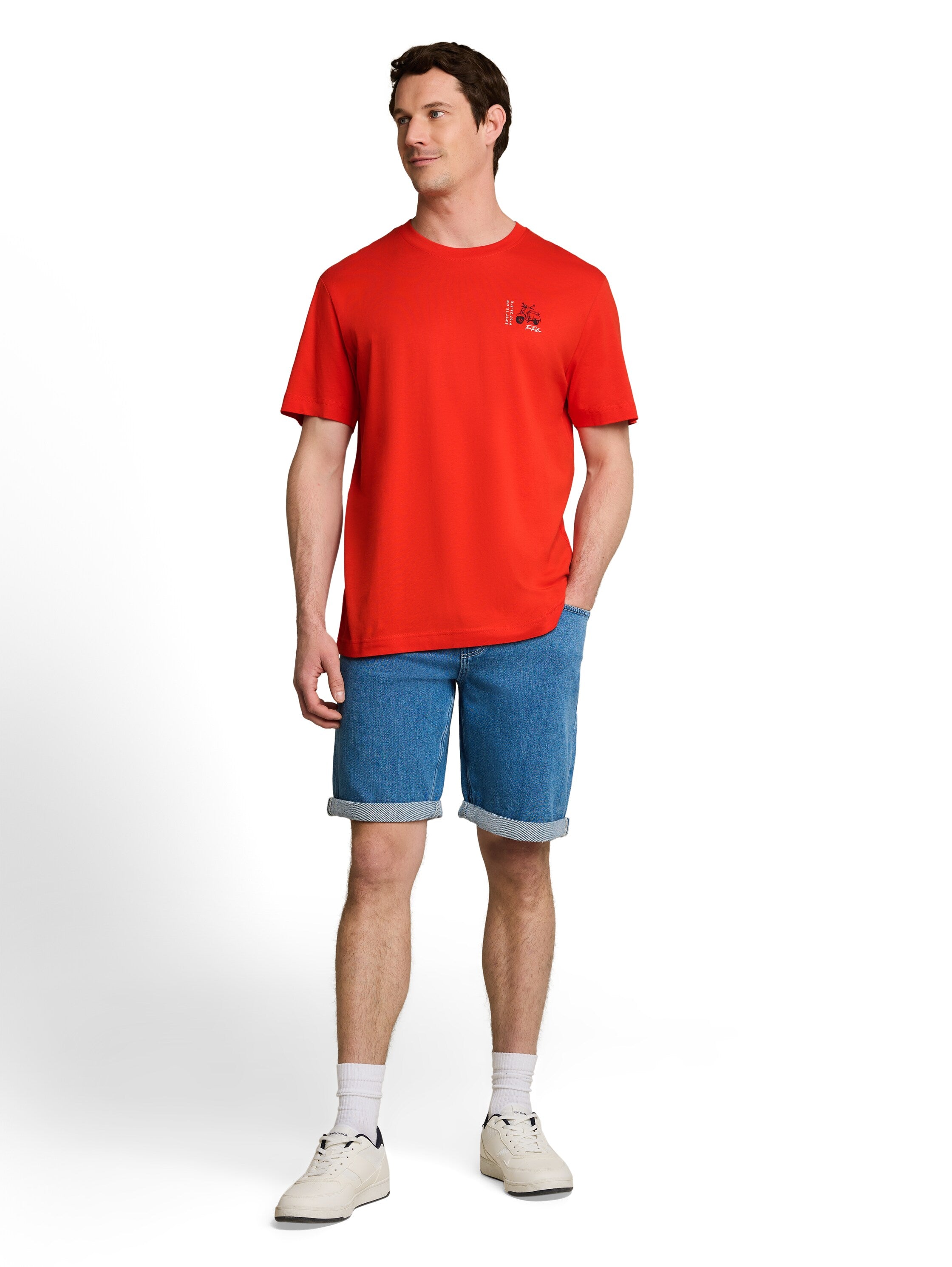 Tom Tailor Herren T-Shirts kurz Orange Red