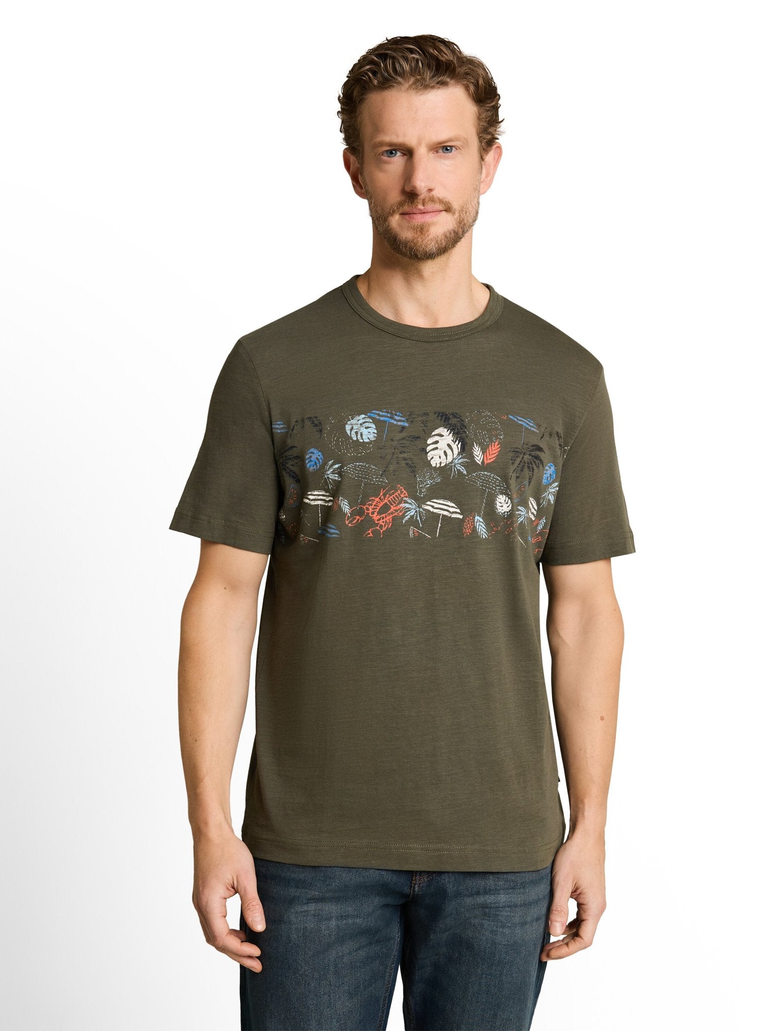 Tom Tailor Herren T-Shirts kurz Deep Leaf Green