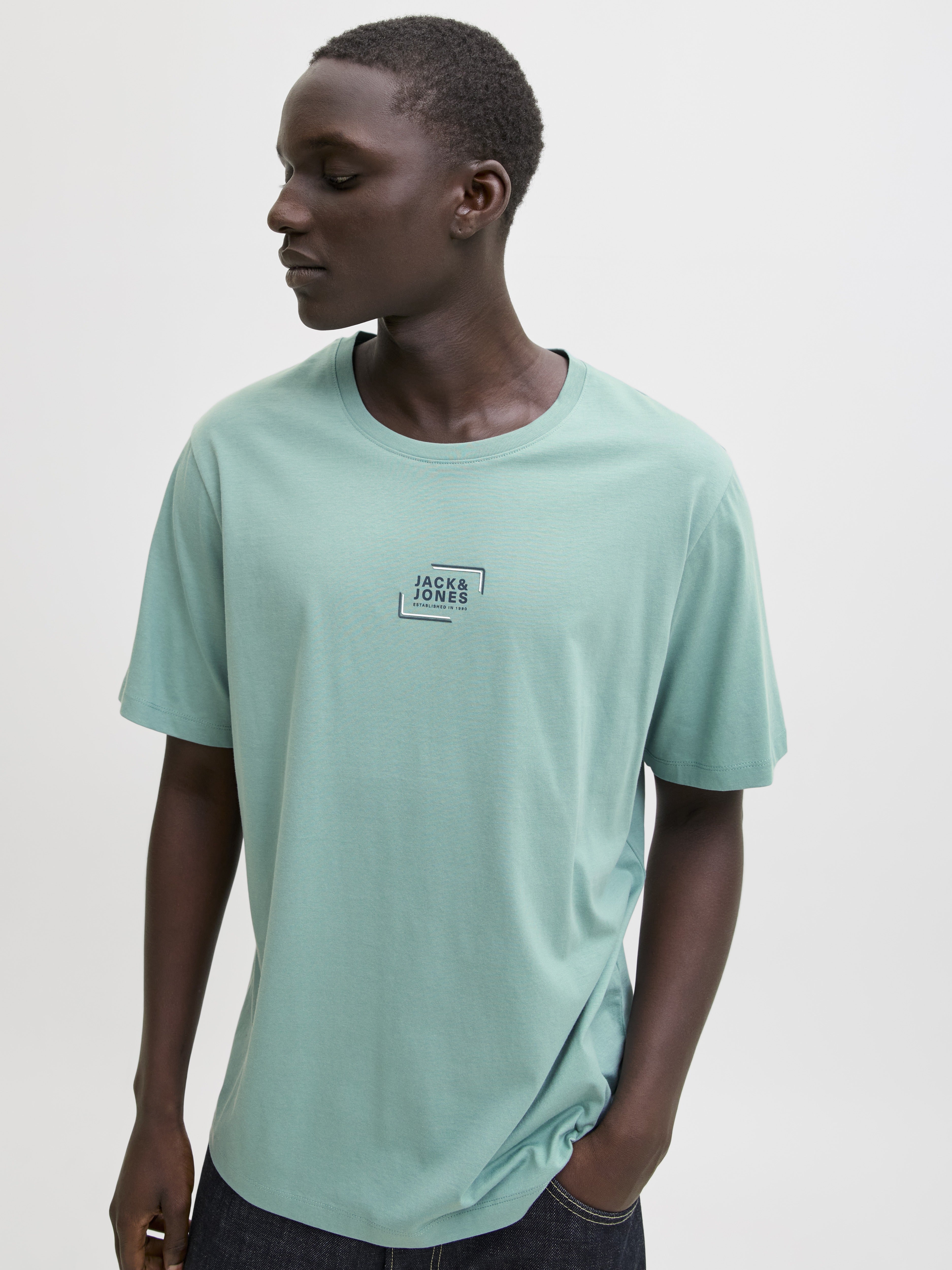 Jack & Jones Herren T-Shirts kurz Mineral Blue