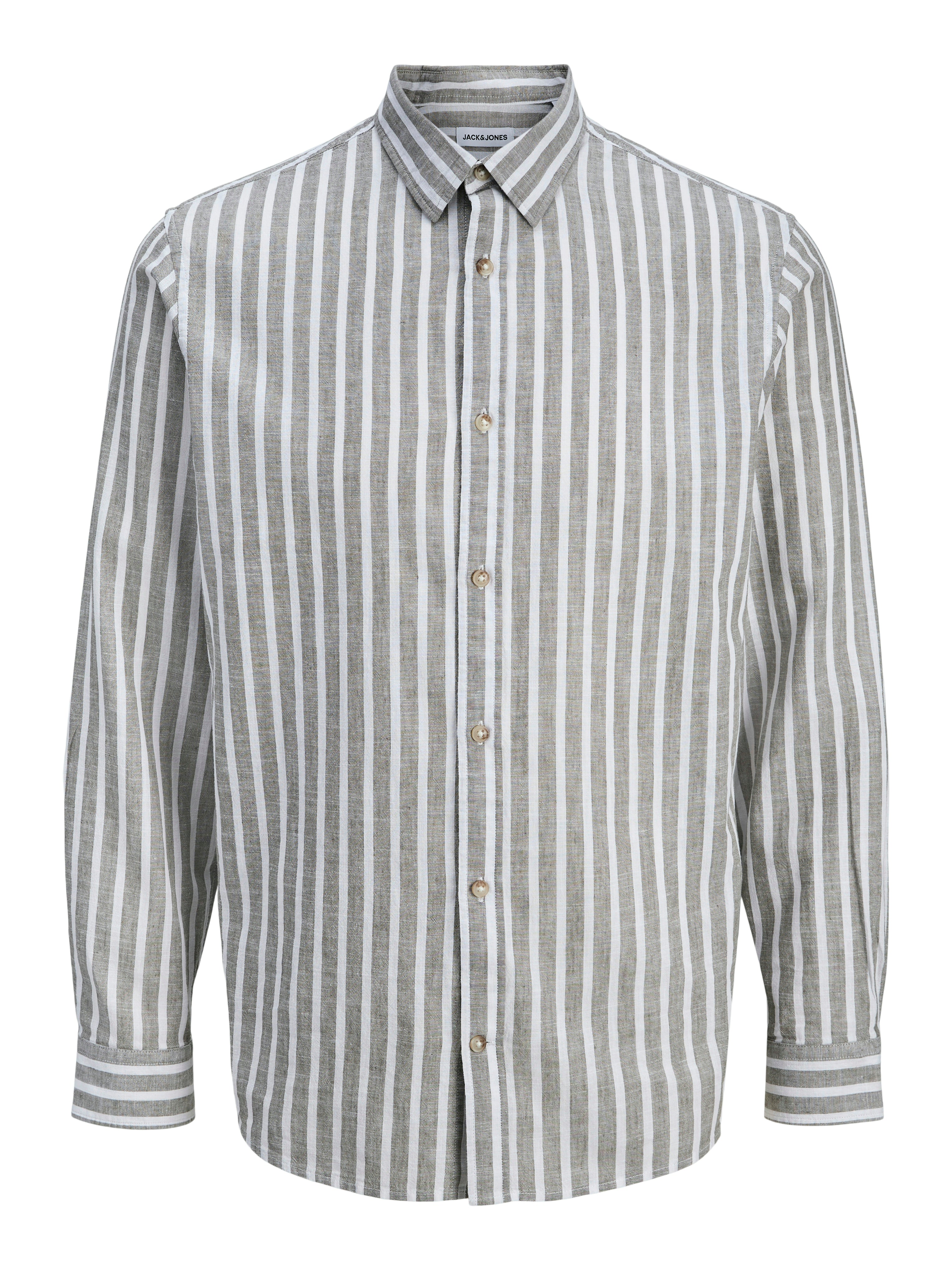 Jack & Jones Herren Hemden lang Vetiver/Stripes