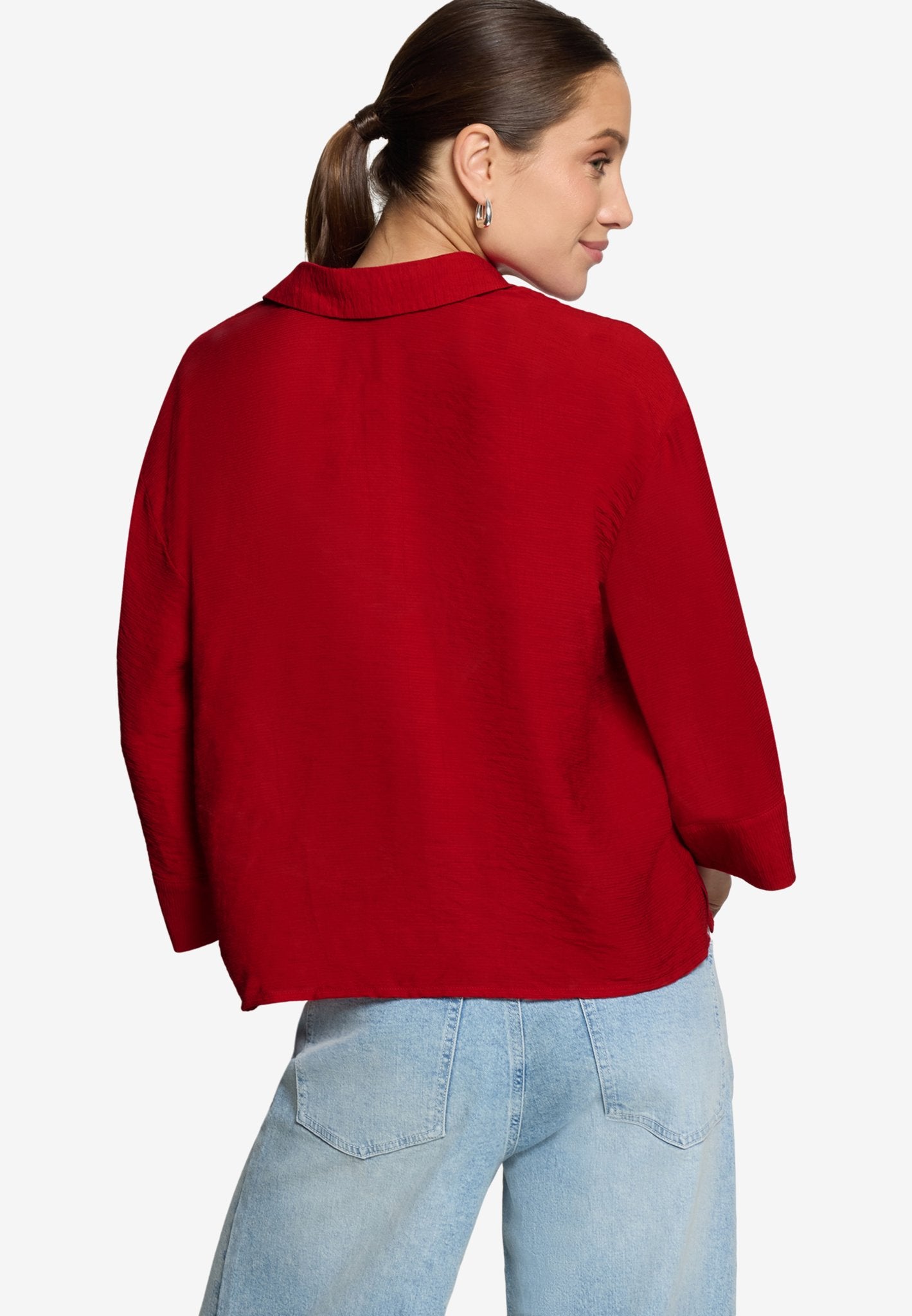 Zero Damen Blusen kurz Candy Red