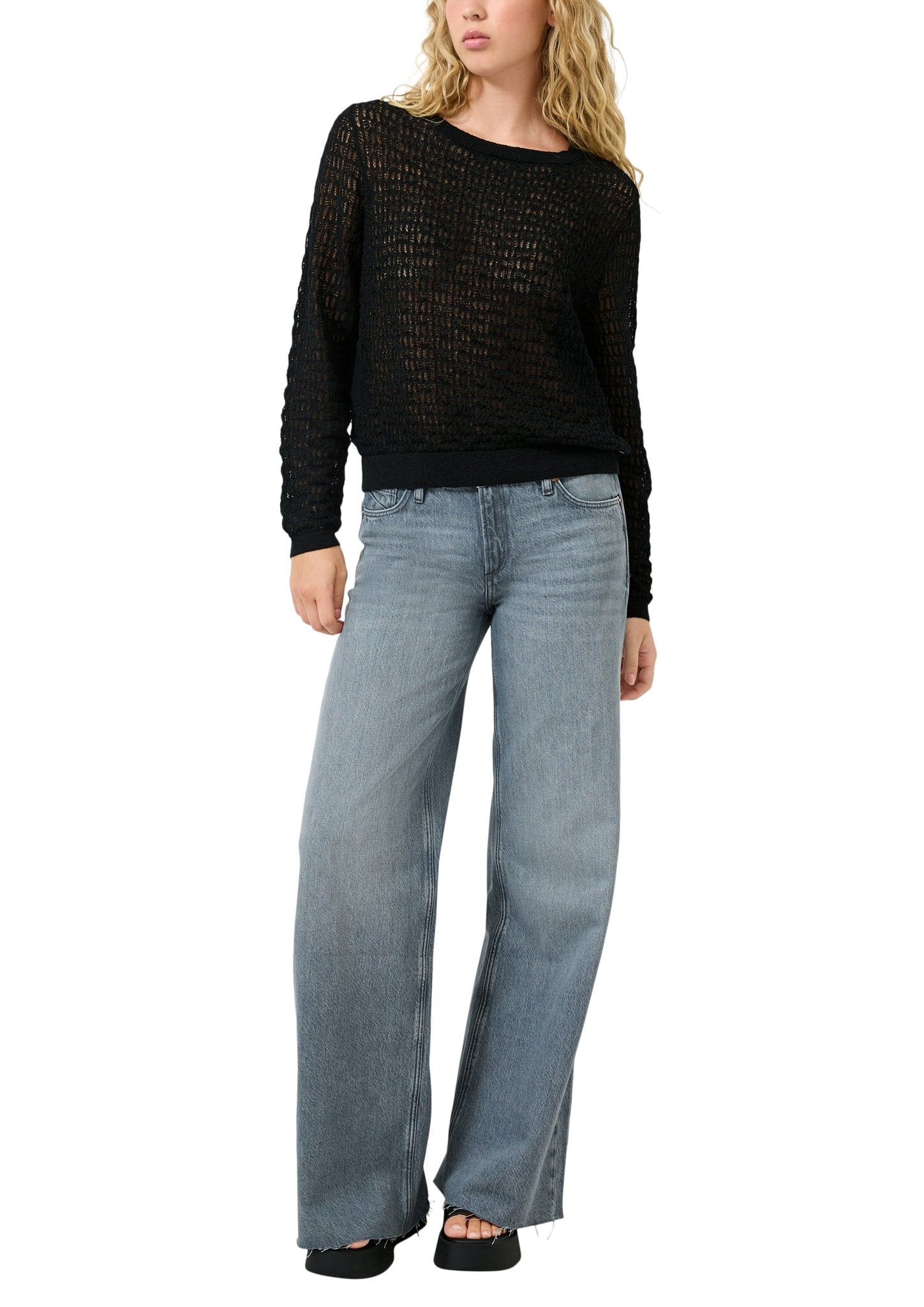 QS by S.Oliver Damen Pullover Grey/Black